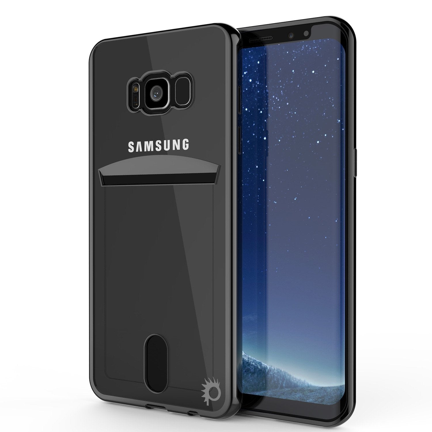 Capa Galaxy S8, Série PUNKCASE® LUCID Black | Slot para Cartão | Protetor de Tela SHIELD | Ajuste Ultra