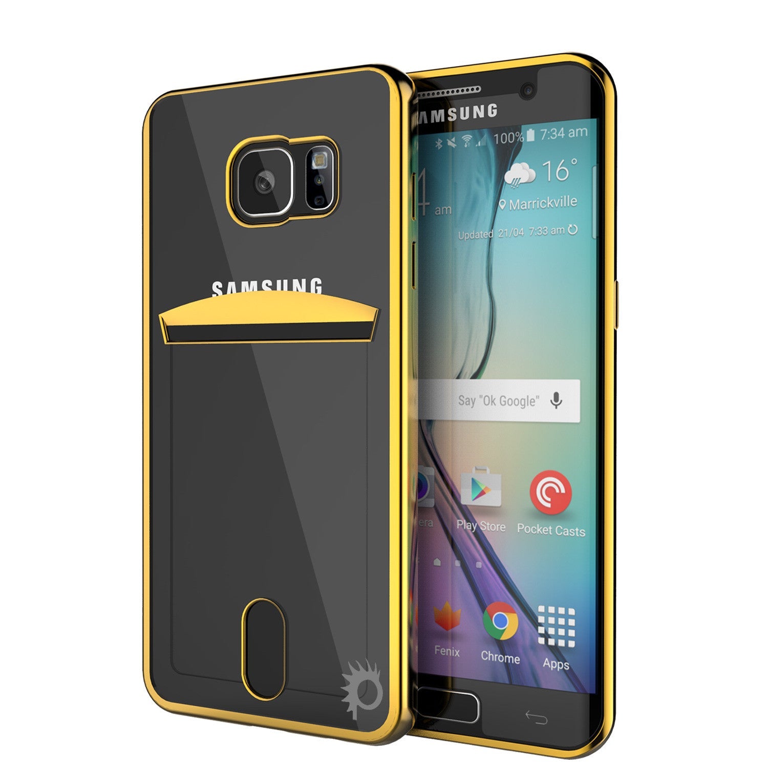 Capa Galaxy S6 EDGE, Série Ouro PUNKCASE® LUCID | Slot para Cartão | Protetor de Tela SHIELD | Ajuste Ultra