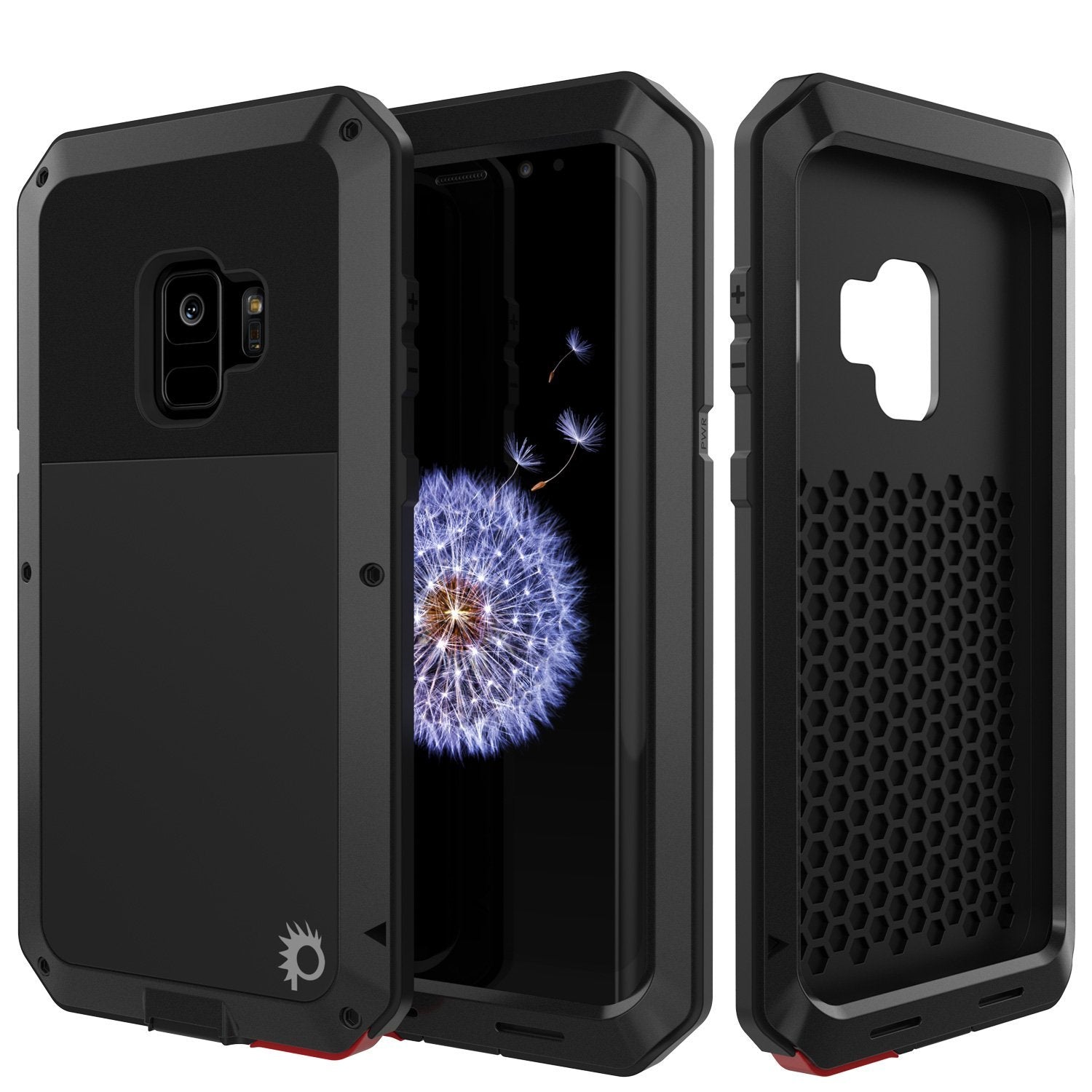 Capa de Metal Galaxy S9, Capa Resistente Militar de Grau Pesado [à prova de choque] Corpo Inteiro Híbrido de Alumínio Resistente & TPU [antiderrapante] com Proteção Avançada contra Quedas para Samsung Galaxy S9 [Preto]