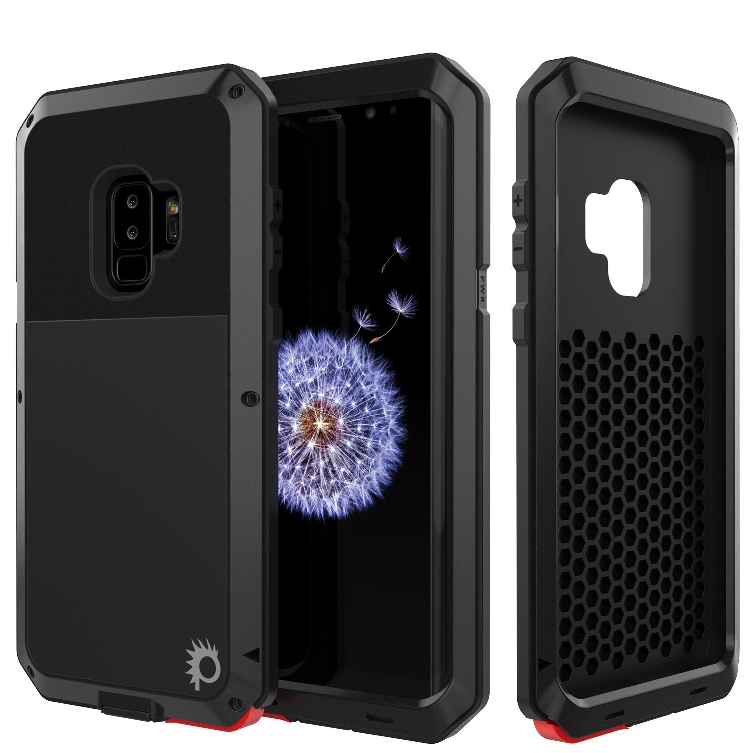 Capa de Metal Galaxy S9 Plus, Resistente a Choques de Grau Militar Pesado, Design Híbrido em Alumínio Resistente e TPU [à prova de escorregões] com proteção máxima contra quedas Prime para Samsung Galaxy S9 Plus [Preto]