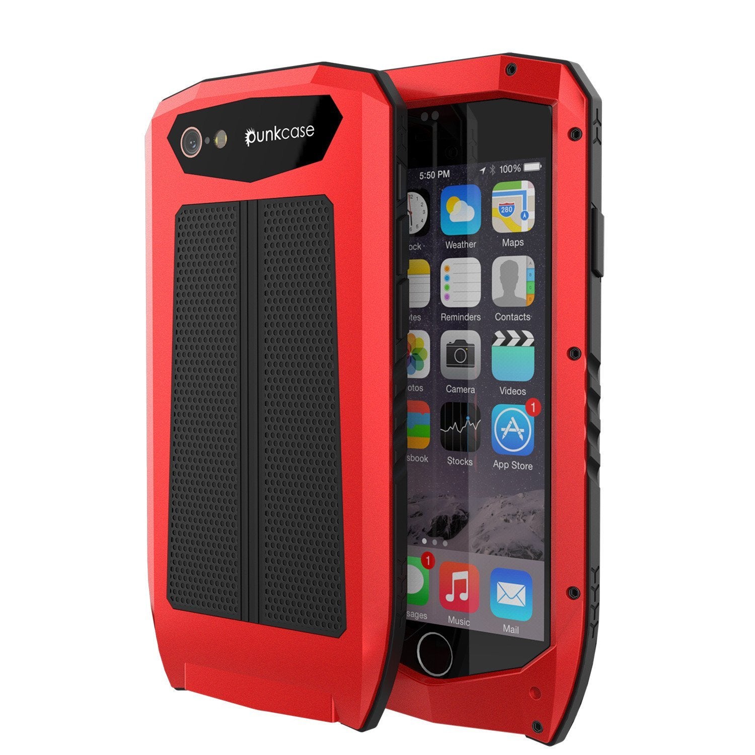 Capa iPhone 6s/6, Capa Série Vermelha Punkcase Metallic PRO com Protetor de Tela Anexado | Touch-ID