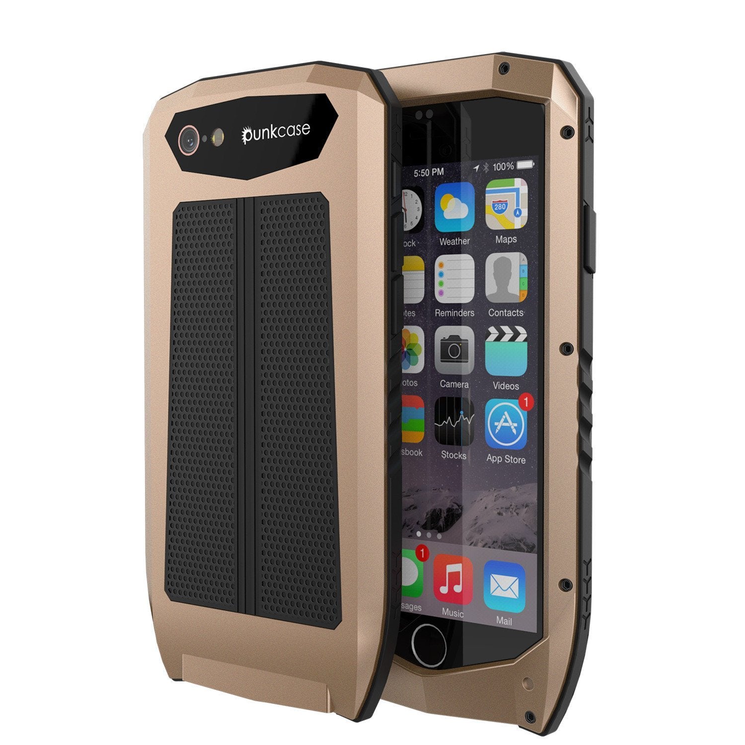 Capa iPhone 6s/6, Punkcase Série Metallic PRO Gold com Protetor de Tela Acoplado | Touch-ID