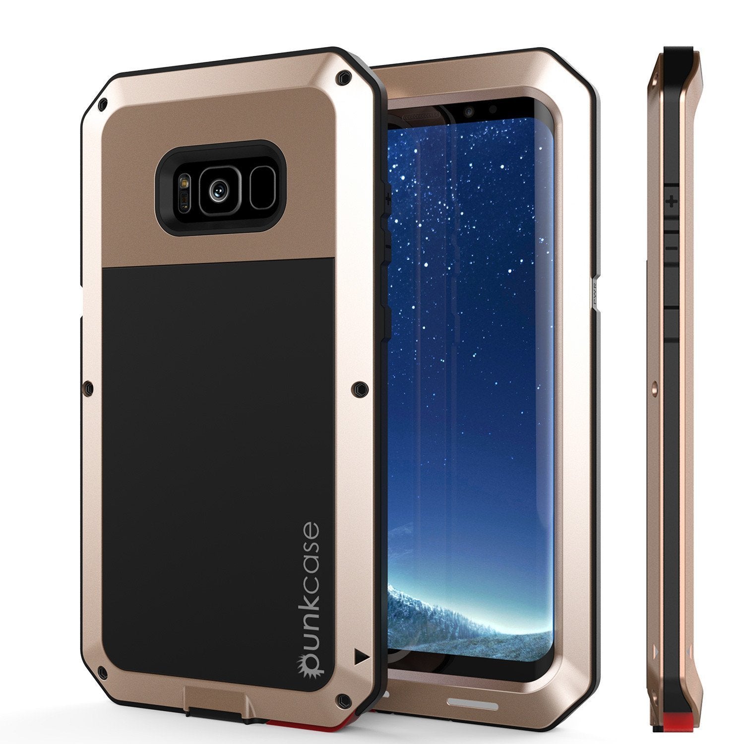 Capa Galaxy Note 8, Capa protetora metálica dourada PUNKcase à prova de choque, Capa de metal fina Armor.