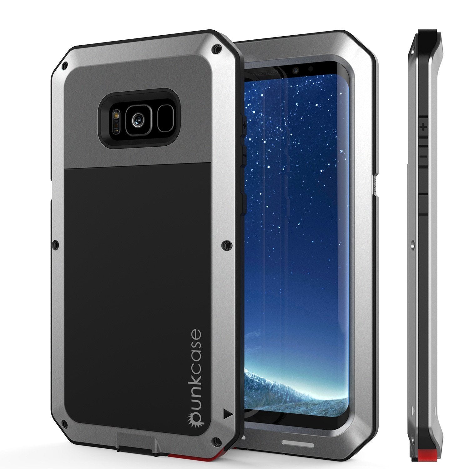 Capa PUNKcase Metálica Prateada à Prova de Choque Slim Metal Armor para Galaxy Note 8