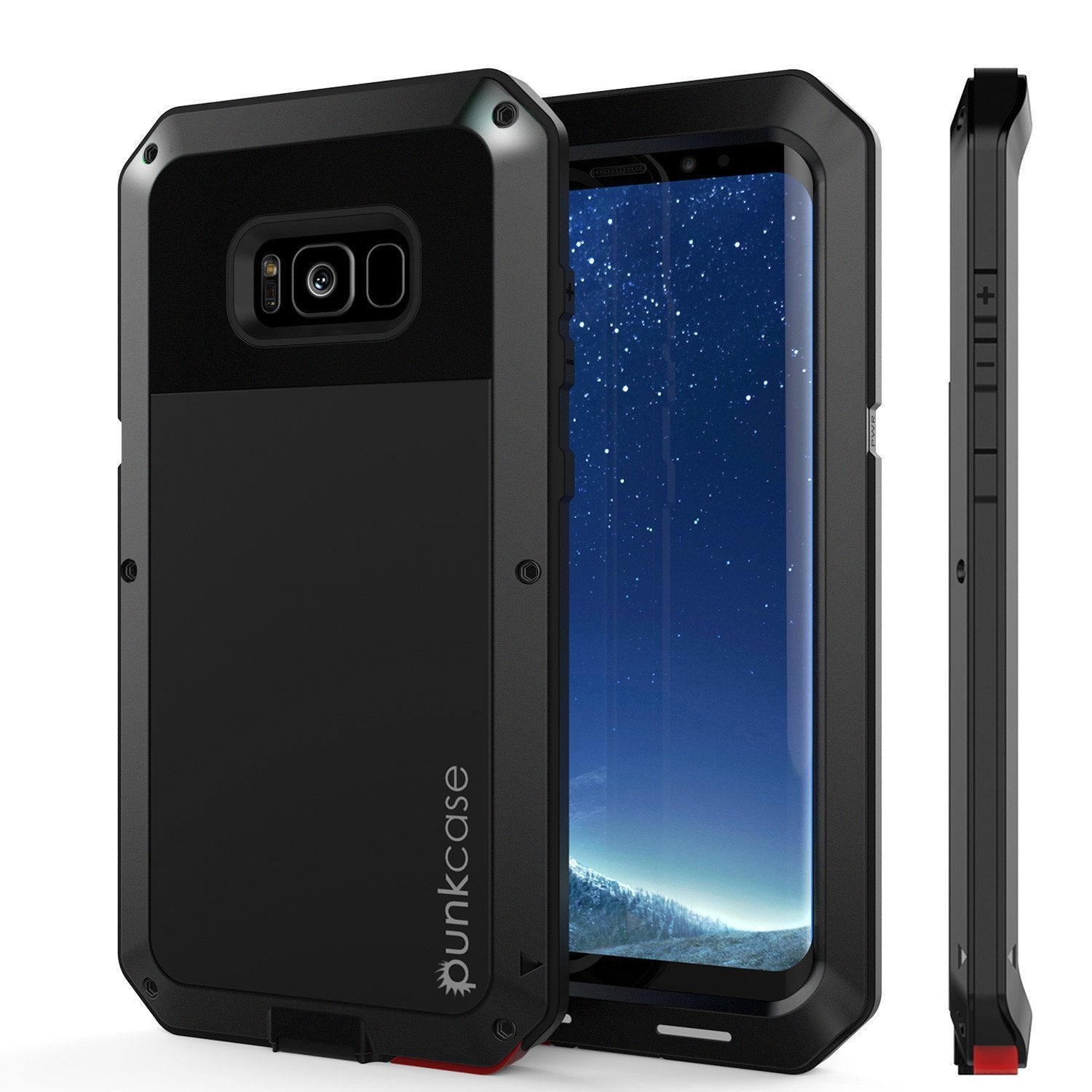 Capa Galaxy Note 8, Capa PUNKcase metálica preta à prova de choque Slim Metal Armor