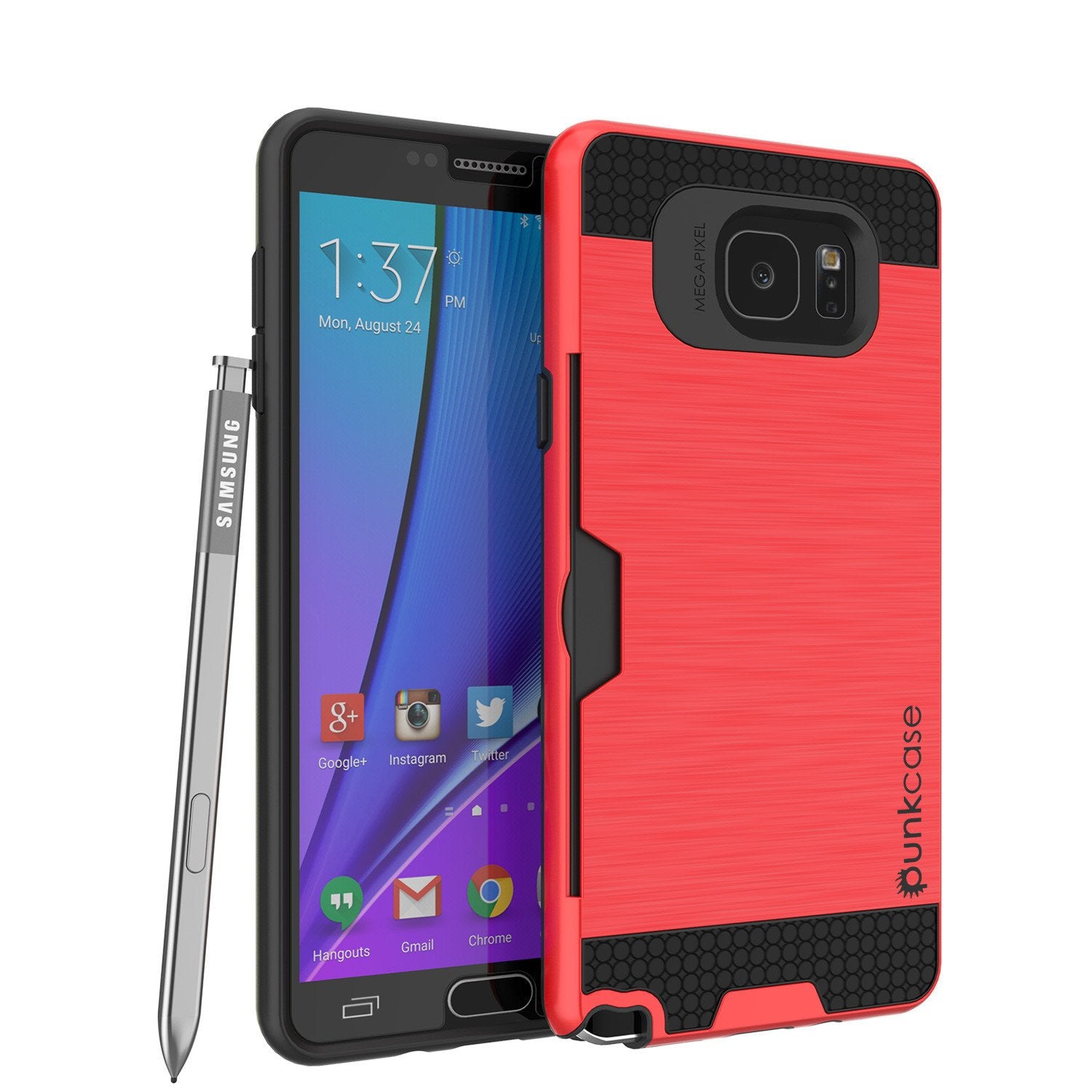 Capa Galaxy Note 5 PunkCase SLOT Série Vermelha Slim Armor Capa Macia com Vidro Temperado