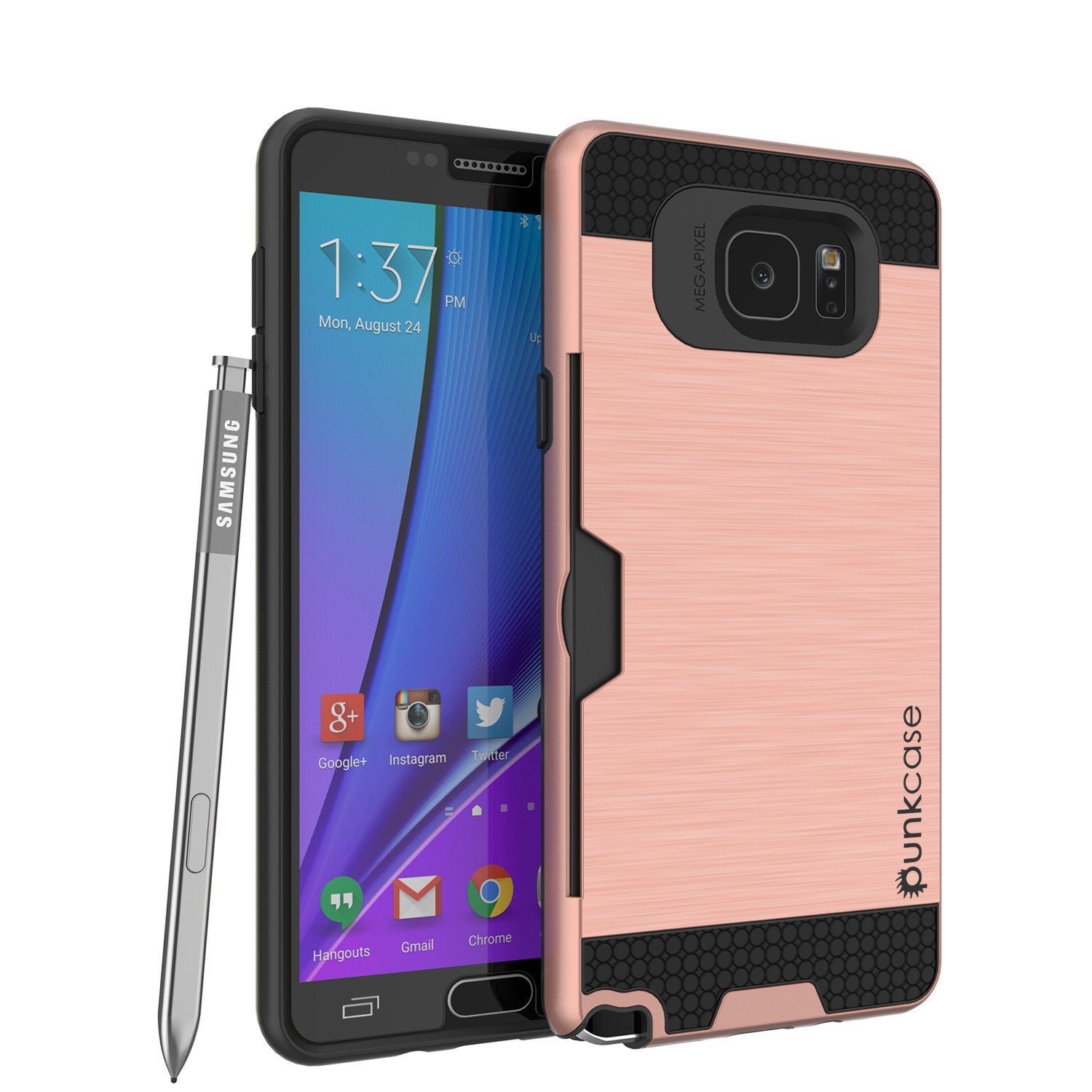 Capa Galaxy Note 5 PunkCase SLOT Rose Series Slim Armor Capa macia com vidro temperado