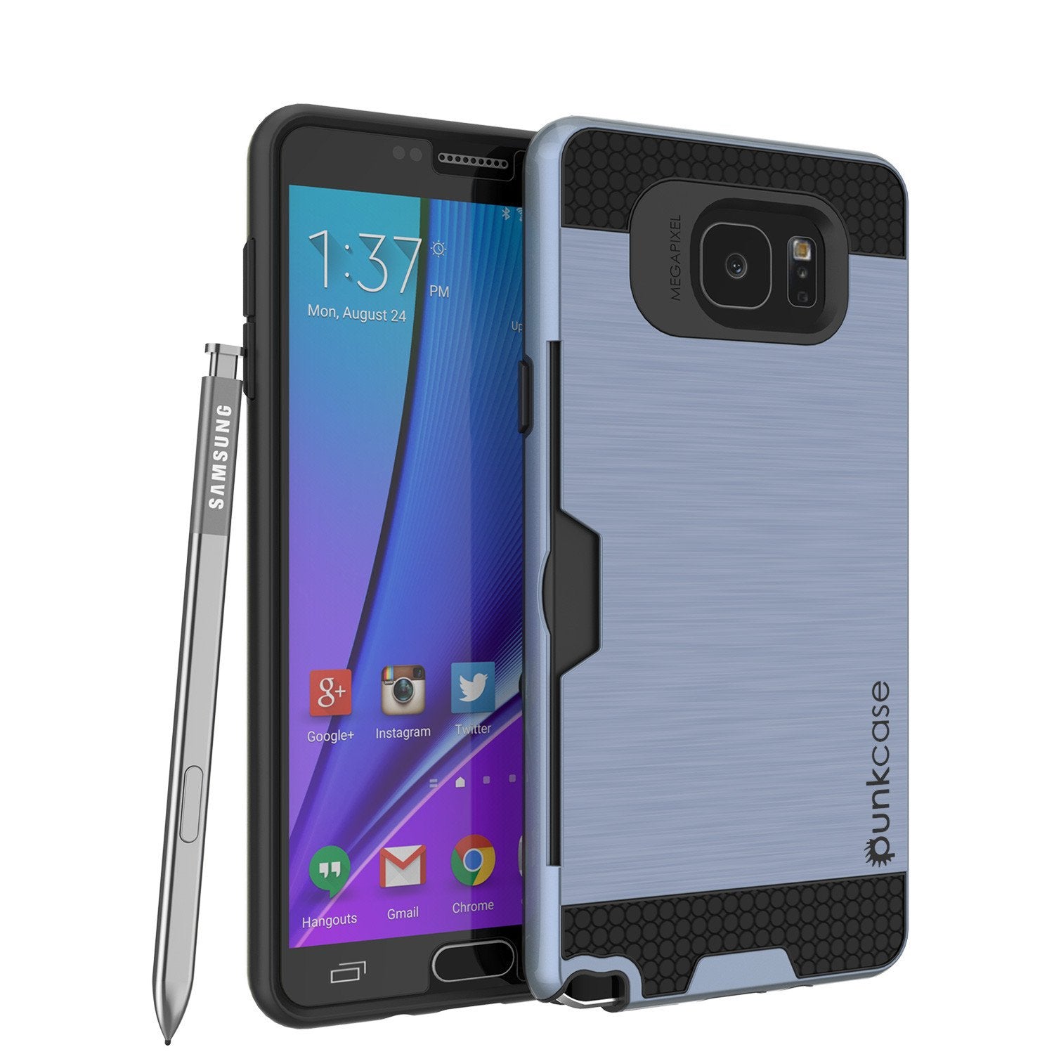 Capa Galaxy Note 5 PunkCase SLOT Série Navy Slim Armor Capa Protetora Macia com Vidro Temperado