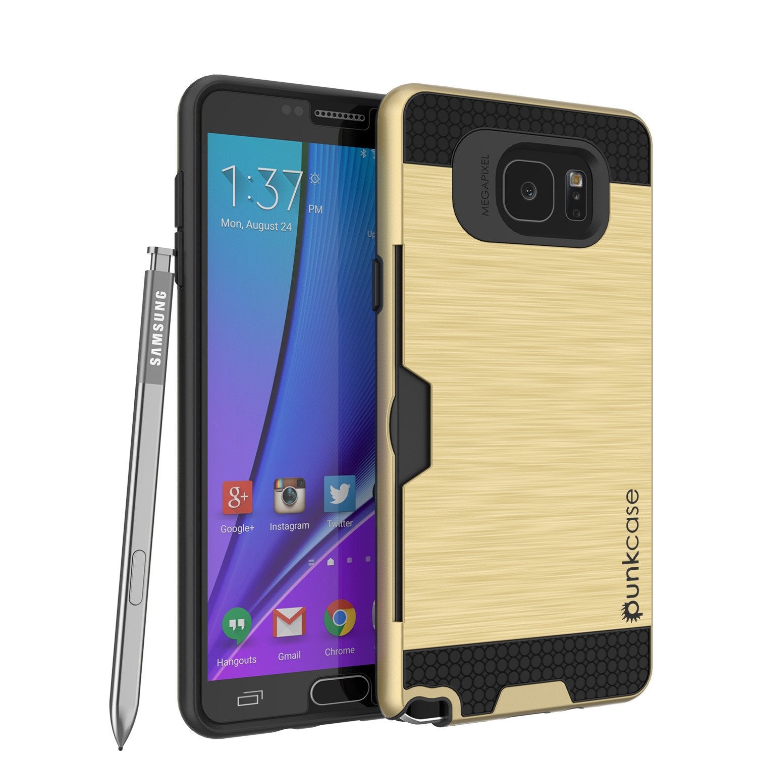 Capa Galaxy Note 5 PunkCase SLOT Gold Series Slim Armor Capa Soft com Vidro Temperado
