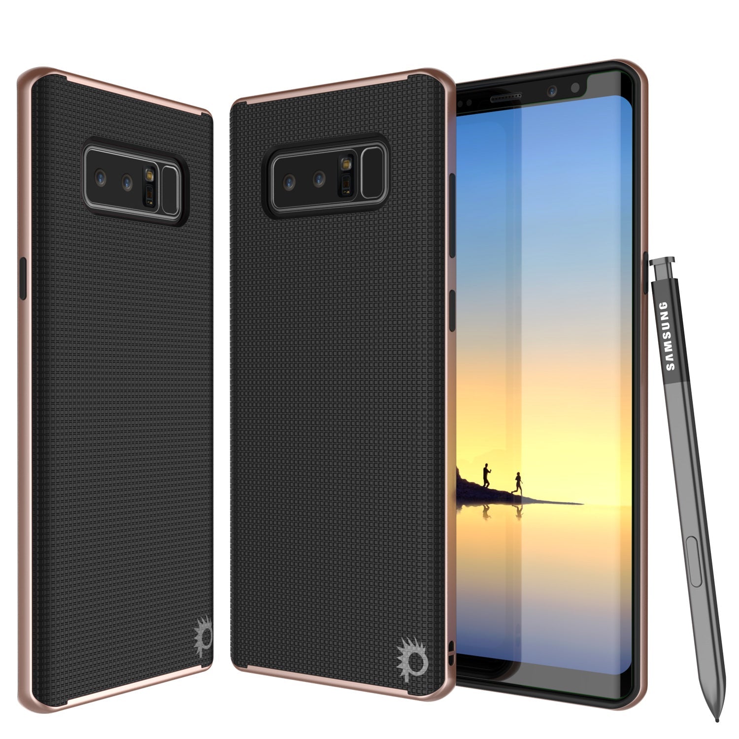 Capa Galaxy Note 8, PunkCase [Série Stealth] Capa Hibrida de 3 Peças à Prova de Choque de Duas Camadas [Antideslizante] [TPU + Bumper de PC Suave] com Protetor de Tela PUNKSHIELD para Samsung Note 8 [Ouro Rosa]