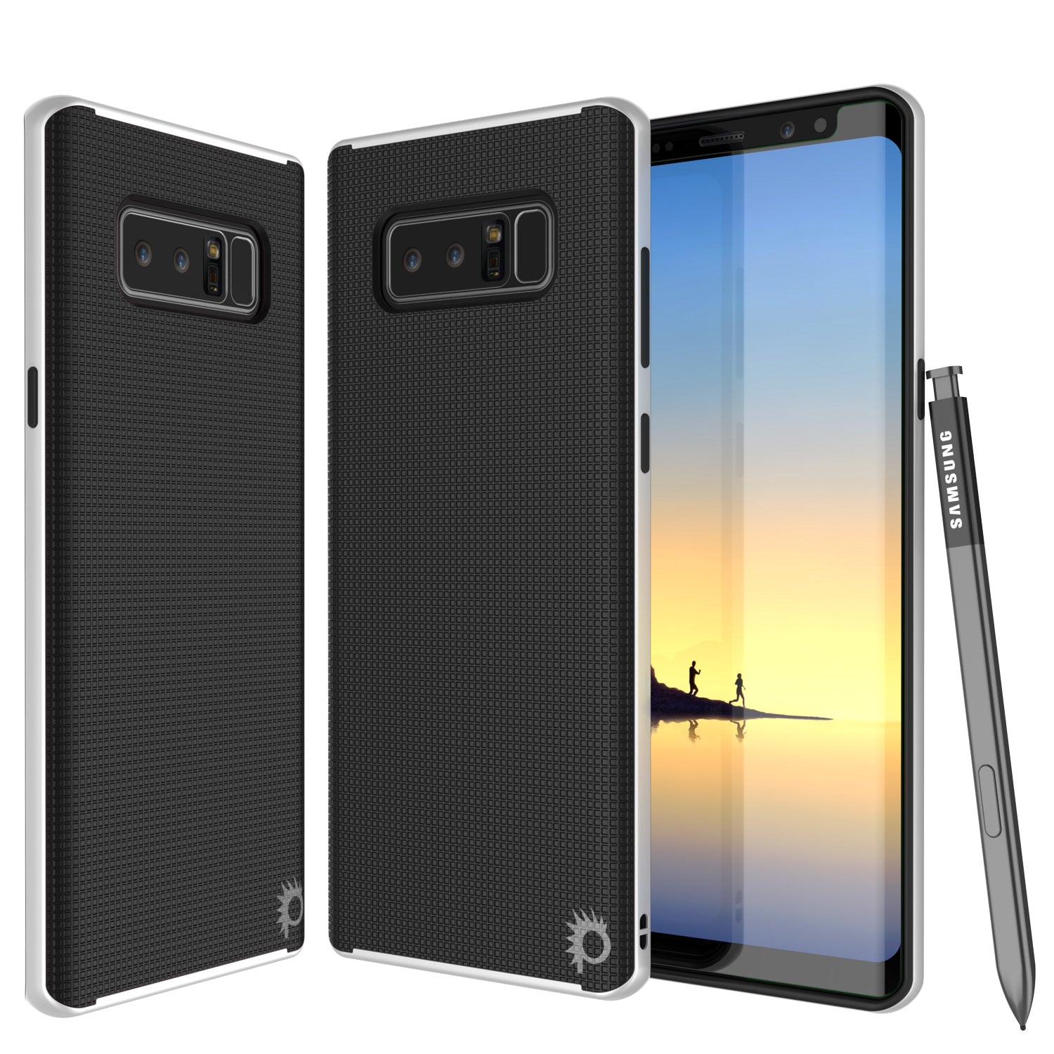 Capa Galaxy Note 8, PunkCase [Série Stealth] Capa Híbrida à Prova de Choque de Duas Camadas [Antiderrapante] [Borda Suave TPU + PC] com Protetor de Tela PUNKSHIELD para Samsung Note 8 [Branco]