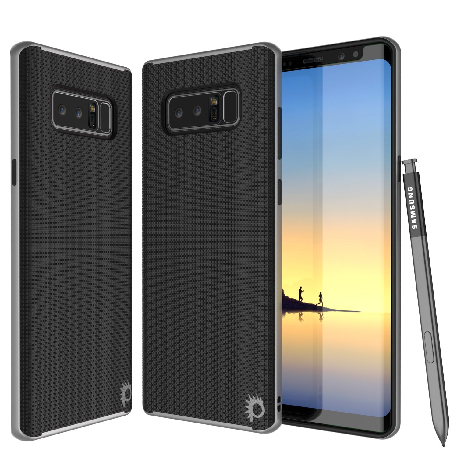 Capa Galaxy Note 8, PunkCase [Série Stealth] Capa Híbrida de 3 Peças à Prova de Choque de Camada Dupla [Antiderrapante] [Bumper em TPU Macio + PC] com Protetor de Tela PUNKSHIELD para Samsung Note 8 [Prata]