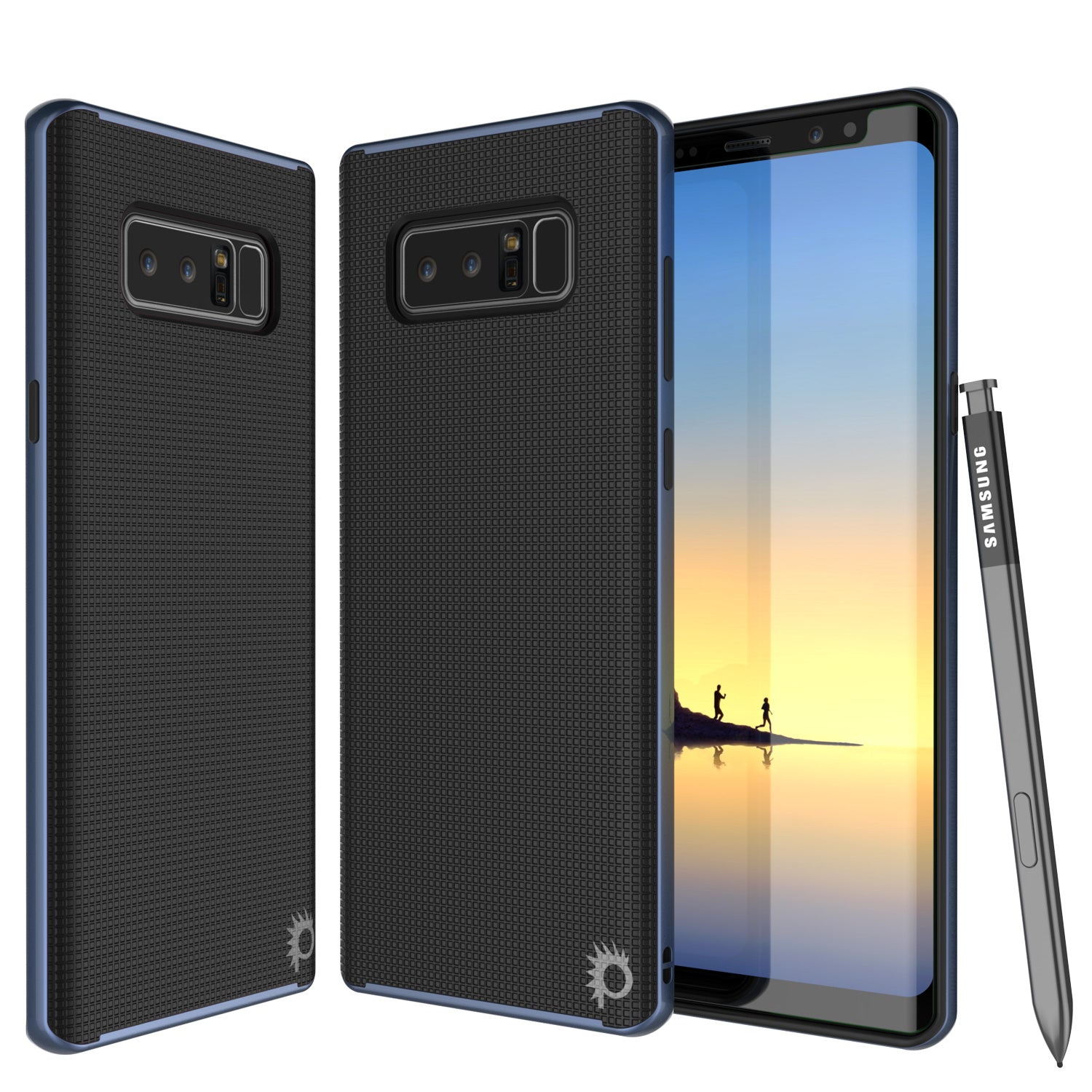 Capa Galaxy Note 8, PunkCase [Série Stealth] Capa Híbrida de 3 Peças à Prova de Choque de Camada Dupla [Anti-Derrapante] [Bumper de TPU Macio + PC] com Protetor de Tela PUNKSHIELD para Samsung Note 8 [Azul Marinho]