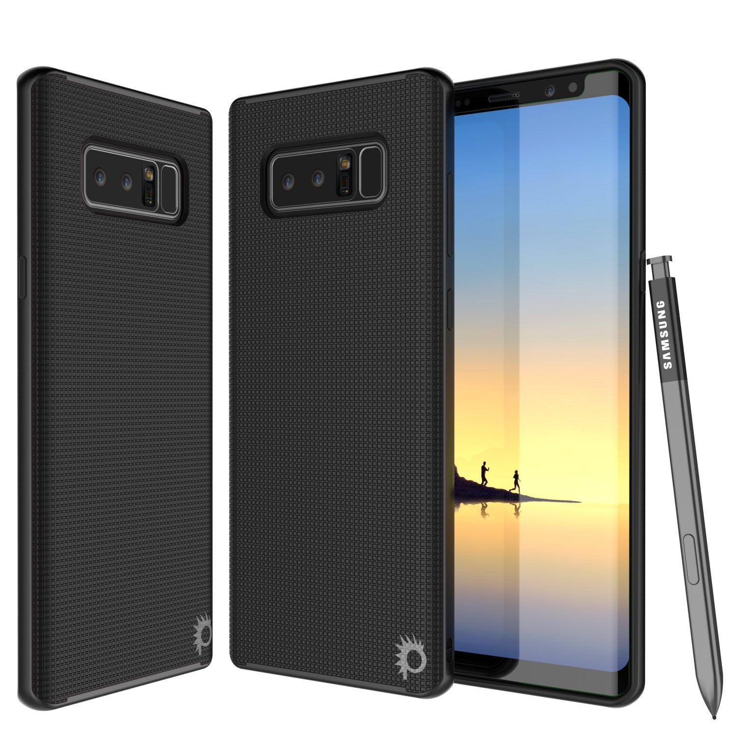 Capa Galaxy Note 8, PunkCase [Série Stealth] Capa híbrida de 3 peças à prova de choque de camada dupla [Anti-derrapante] [Bumper TPU macio + PC] com protetor de tela PUNKSHIELD para Samsung Note 8 [Preto]