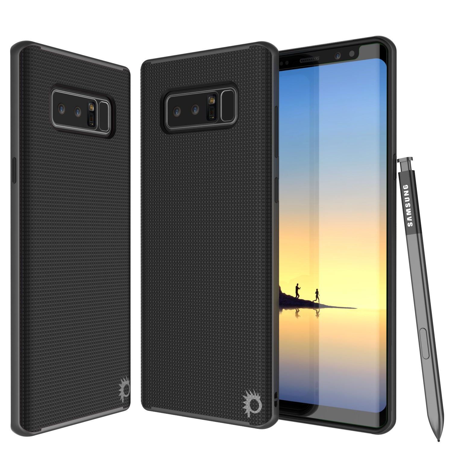 Capa Galaxy Note 8, PunkCase [Série Stealth] Capa Híbrida de 3 Peças à Prova de Choque de Dupla Camada [Antiderrapante] [TPU Suave + Parachoques de PC] com Protetor de Tela PUNKSHIELD para Samsung Note 8 [Cinza]