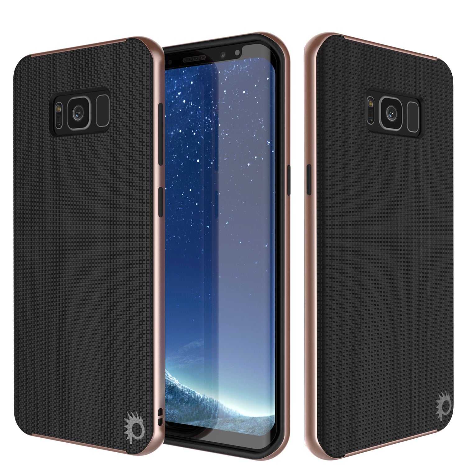 Capa Galaxy S8, PunkCase [Série Stealth] Capa Híbrida com 3 Peças, à Prova de Choque, de Dupla Camada [Antiderrapante] [TPU Macio + Bumper PC] com Protetor de Tela PUNKSHIELD para Samsung S8 Edge [Ouro Rosa]