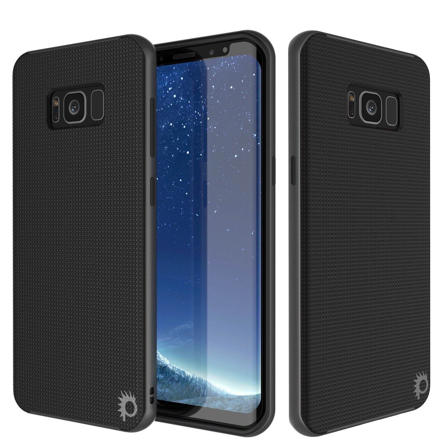 Capa Samsung Galaxy S8, PunkCase [Série Stealth] Capa híbrida à prova de choque de 3 peças de camada dupla [Antiderrapante] [TPU macio + PC Bumper] com Protetor de tela PUNKSHIELD para Samsung S8 Edge [Cinza]