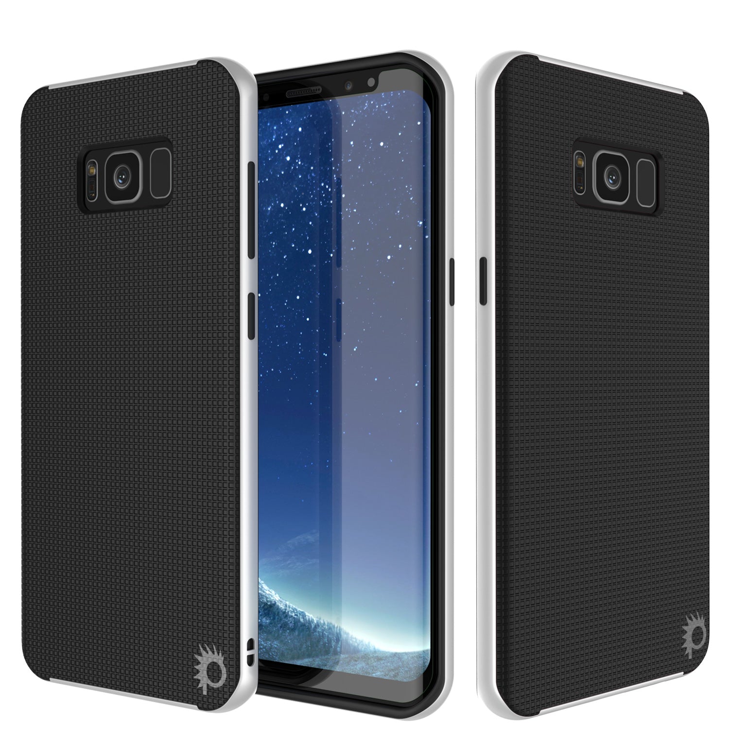 Capa Galaxy S8, PunkCase [Série Stealth] Híbrida de 3 Peças à Prova de Choque de Dupla Camada [Anti-Derrapante] [TPU Macio + Bumper PC] com Protetor de Tela PUNKSHIELD para Samsung S8 Edge [Branco]