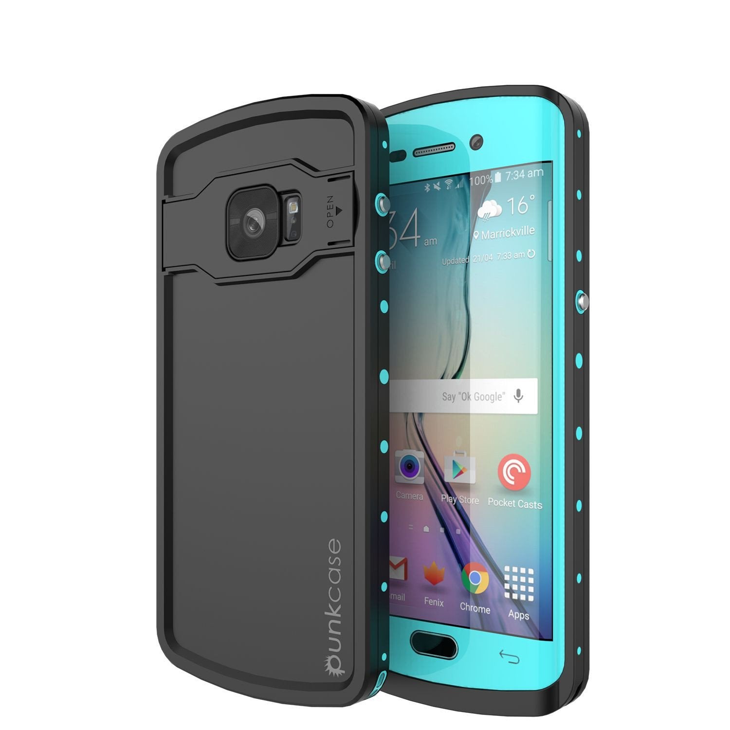 Capa impermeável Galaxy S6 EDGE Plus, Punkcase StudStar Teal à prova d'água/choque | Garantia vitalícia