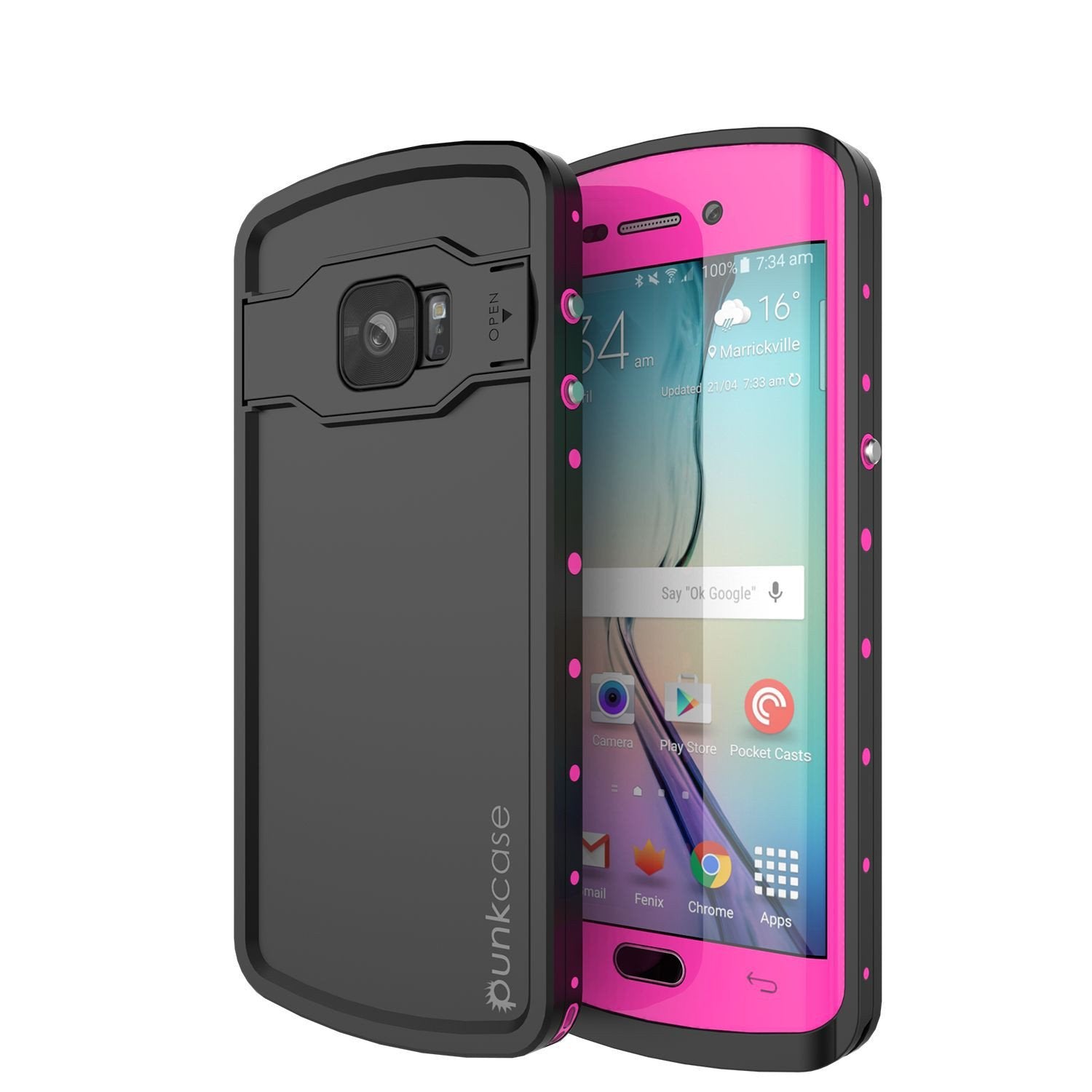 Capa à prova d'água para Galaxy S6 EDGE Plus, Punkcase StudStar Rosa à Prova de Choque/Sujeira | Garantia Vitalícia