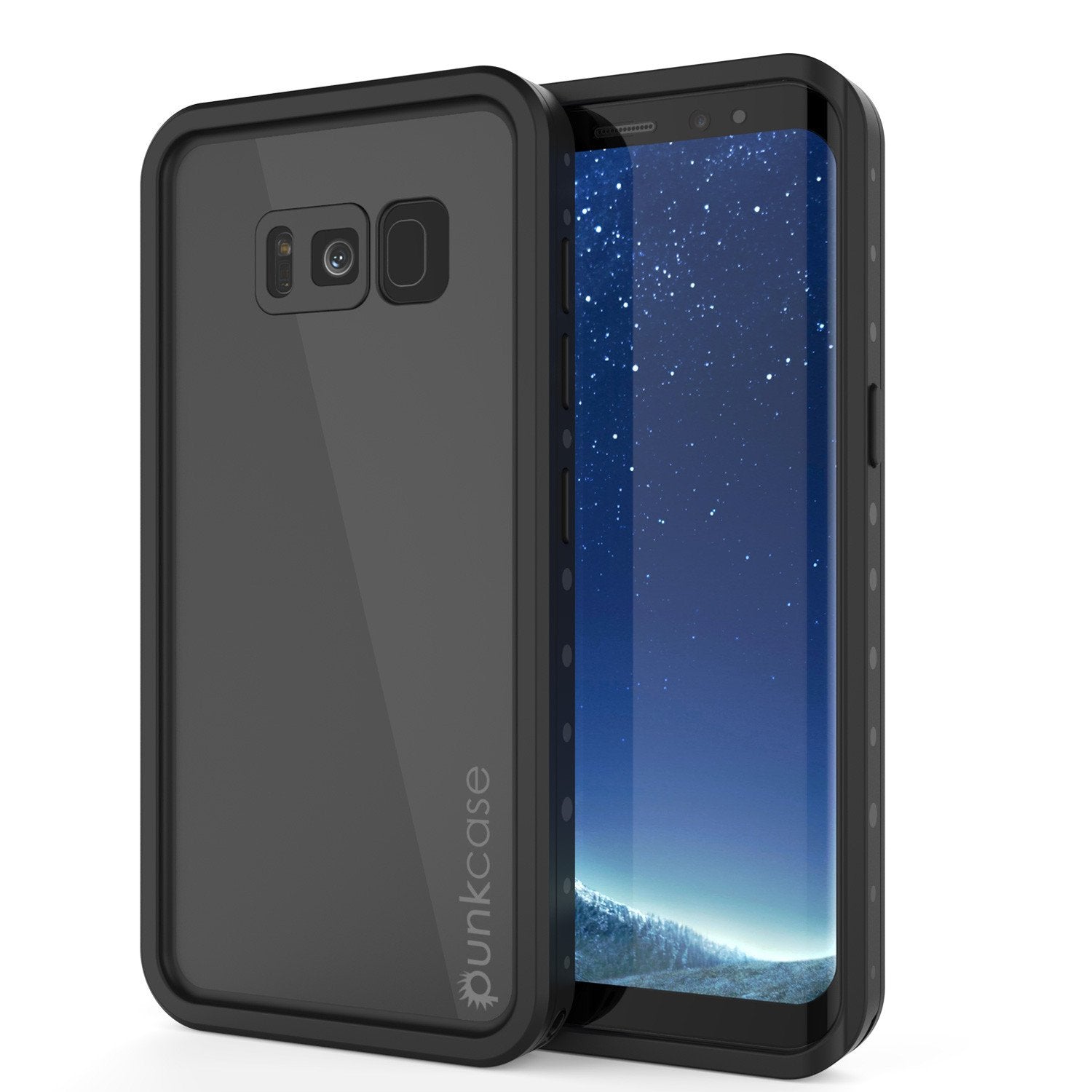 Capa à prova d'água Galaxy S8 PunkCase StudStar Preto Fino 6.6ft Submersível IP68 À Prova de Choque/Neve