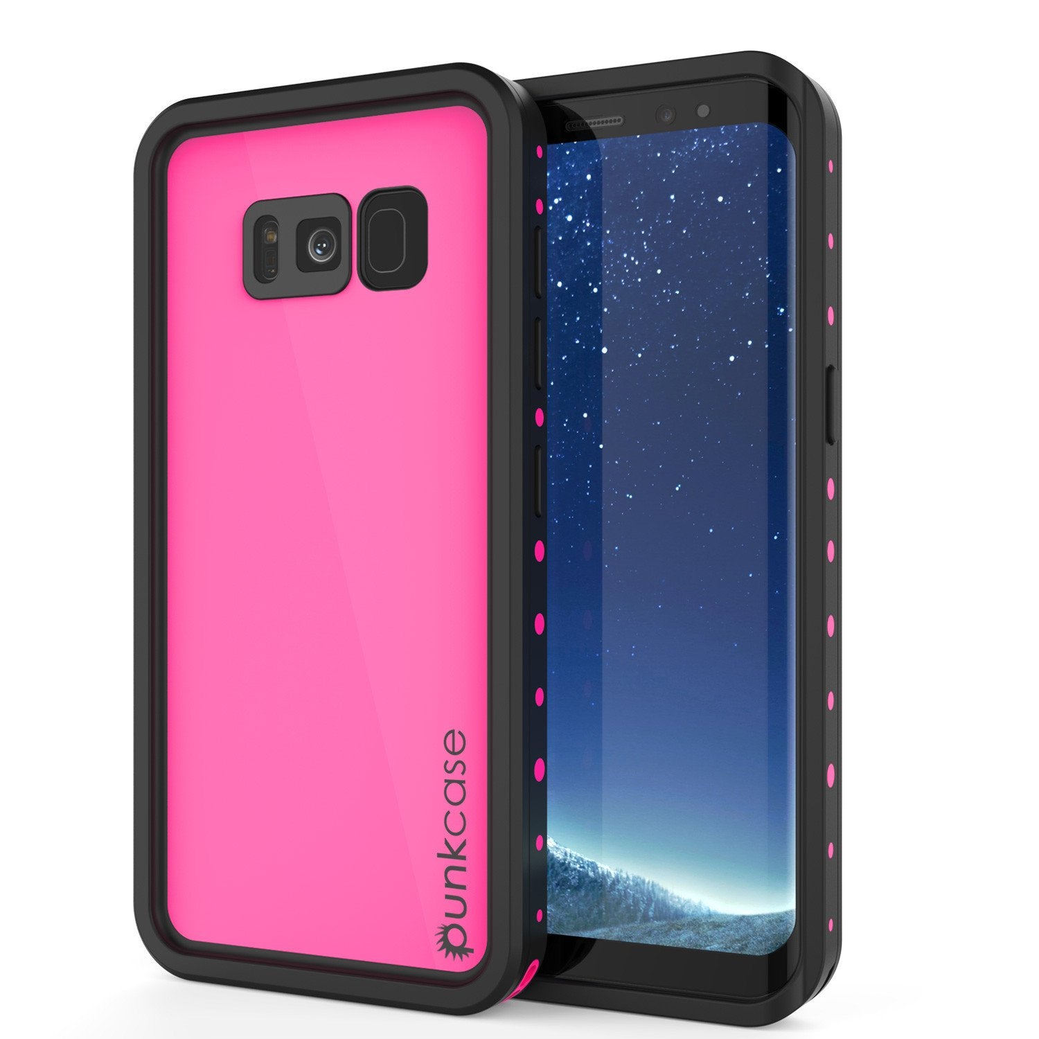 Capa à prova d'água Galaxy S8 PunkCase StudStar Rosa Fino 6.6m IP68 à Prova de Choque/Neve Subaquática