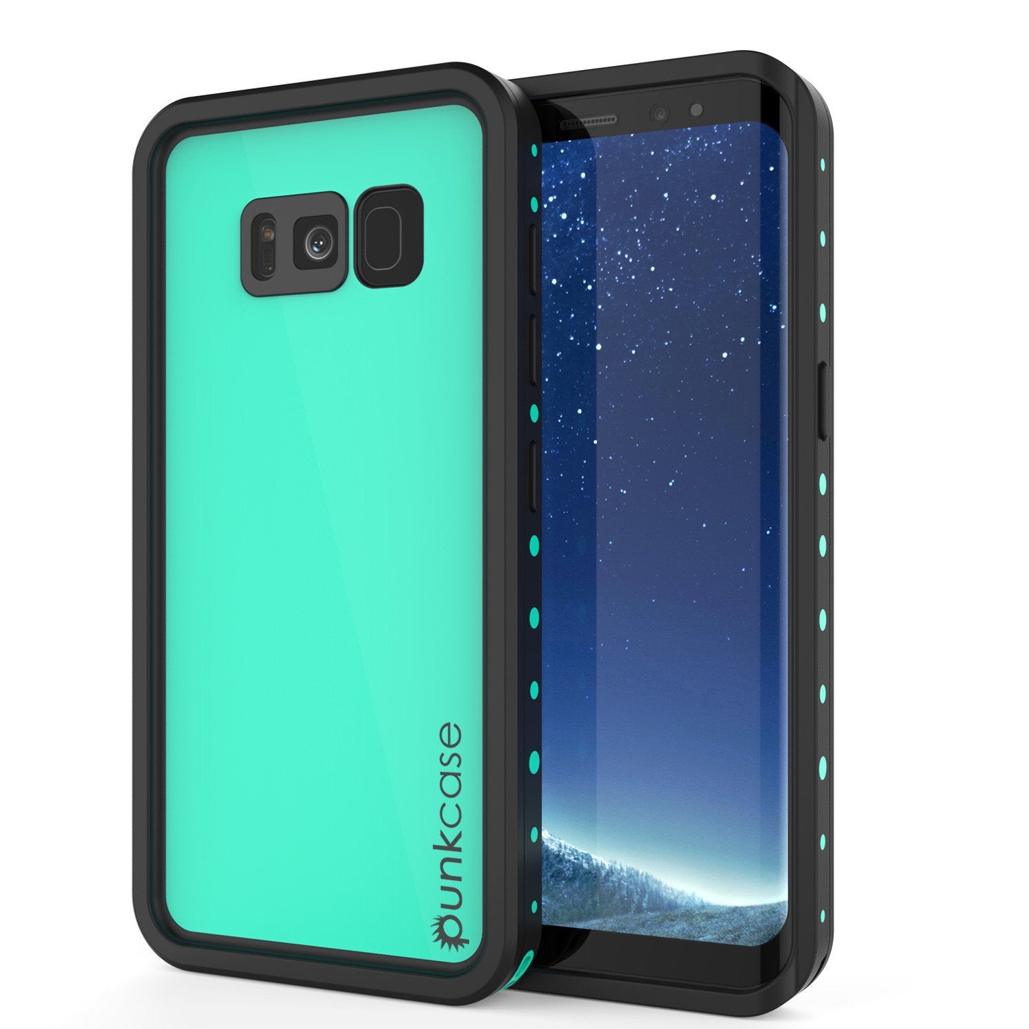 Capa à prova d'água Galaxy S8 Plus PunkCase StudStar Teal Thin 6.6ft IP68 à prova de choque/neve debaixo d'água