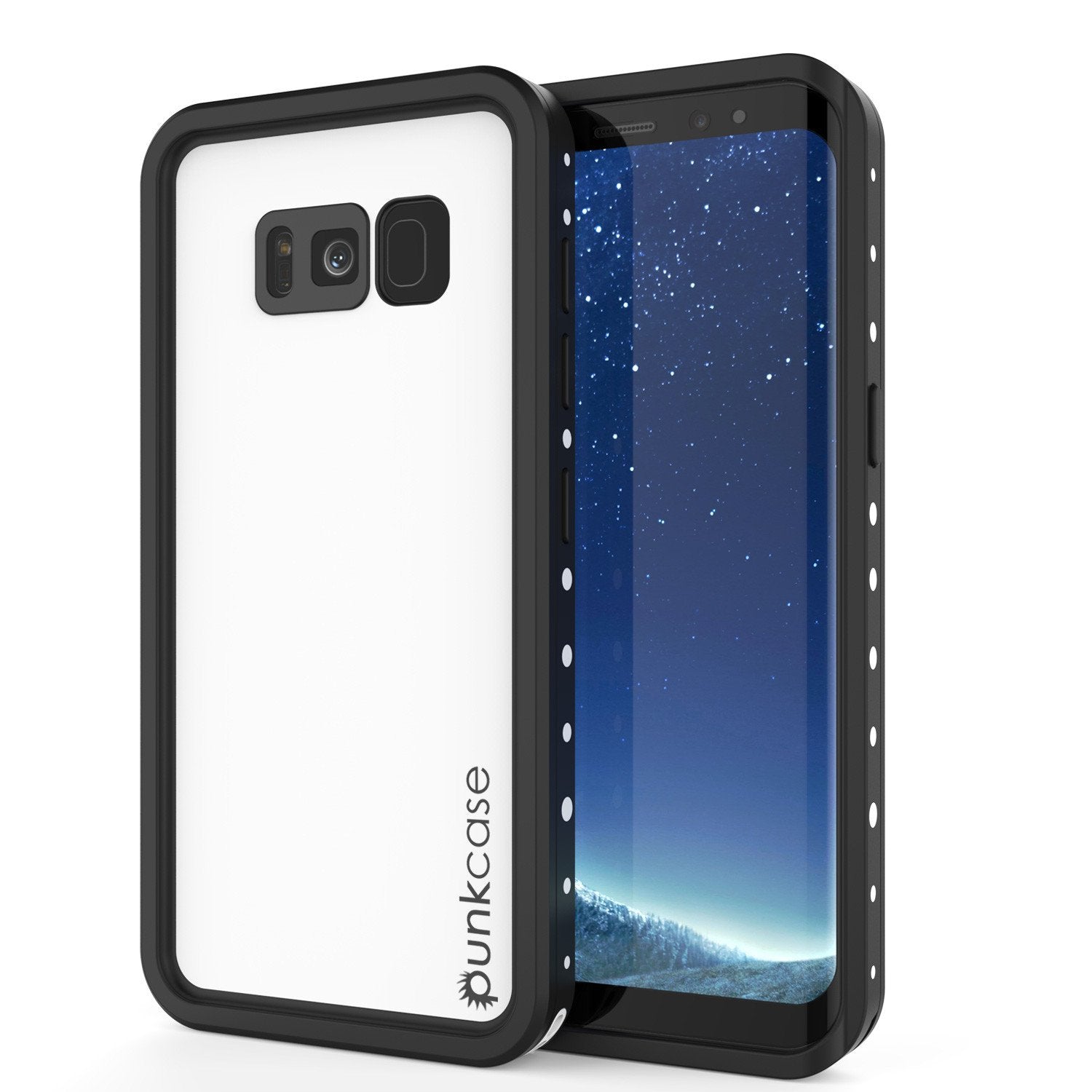 Capa à prova d'água Galaxy S8, Punkcase StudStar Branca Fina resistente à água de 6,6 pés à prova de choque/neve IP68 subaquática