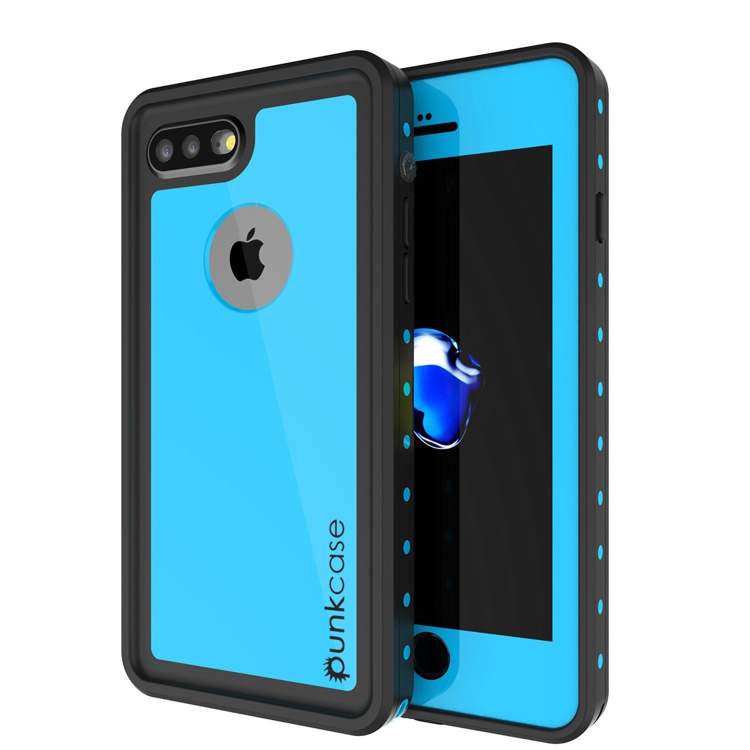 Capa à prova d'água para iPhone 8+ Plus, Punkcase [Série StudStar] [Azul Claro] [Slim Fit] [Shockproof] [Dirtproof] [Snowproof] Capa Armor