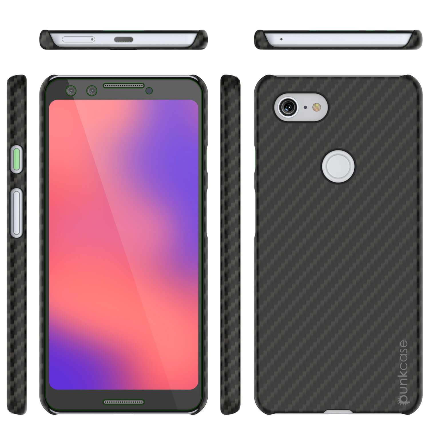 Capa de Couro ultra fina e resistente para Google Pixel 3 CarbonShield Heavy Duty
