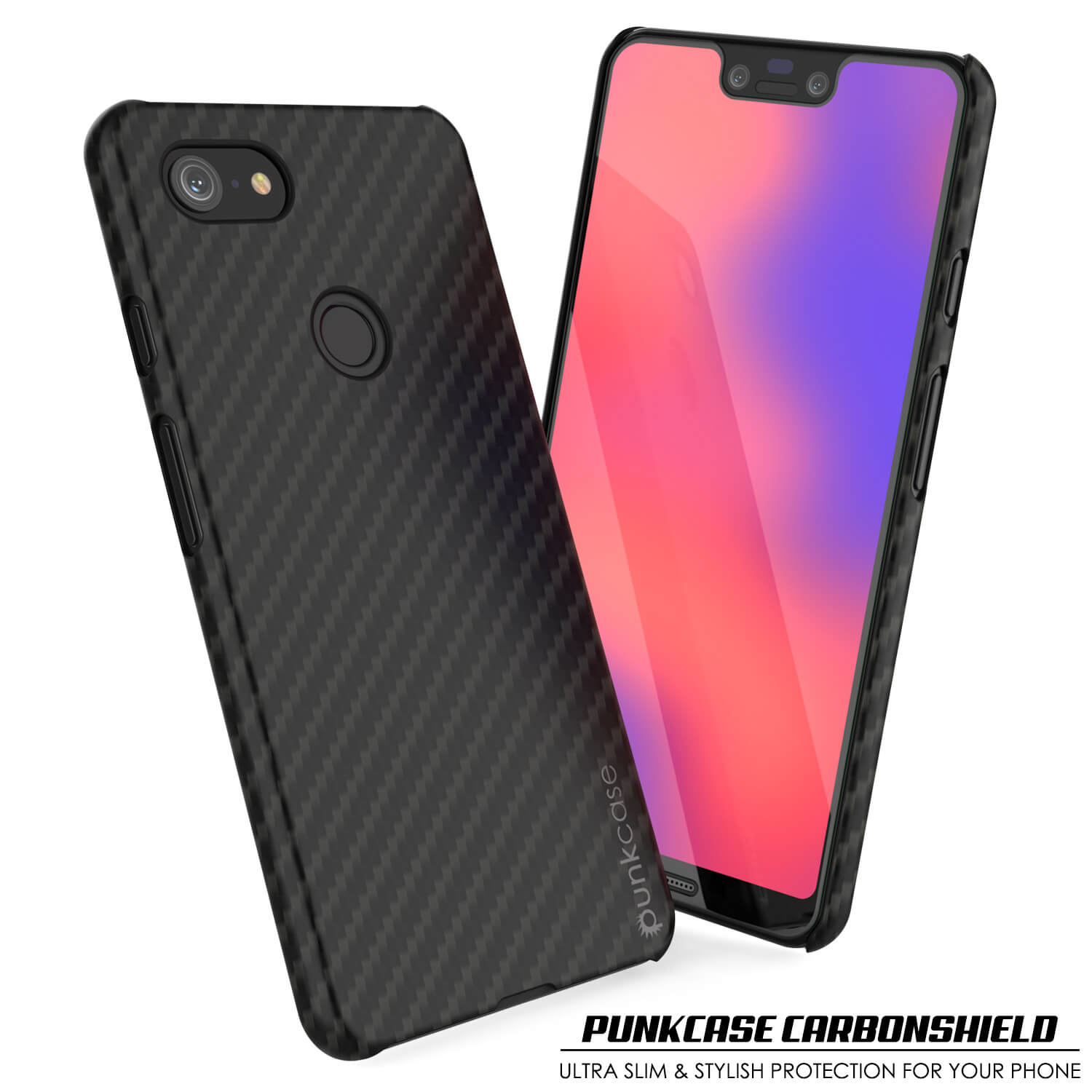 Capa de couro ultra fina e resistente para Google Pixel 3 XL CarbonShield Heavy Duty