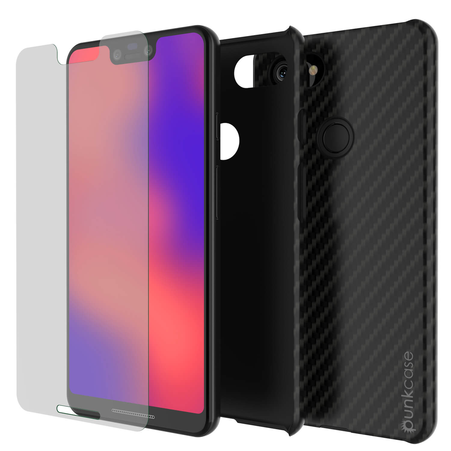 Capa de couro ultra fina e resistente para Google Pixel 3 XL CarbonShield Heavy Duty