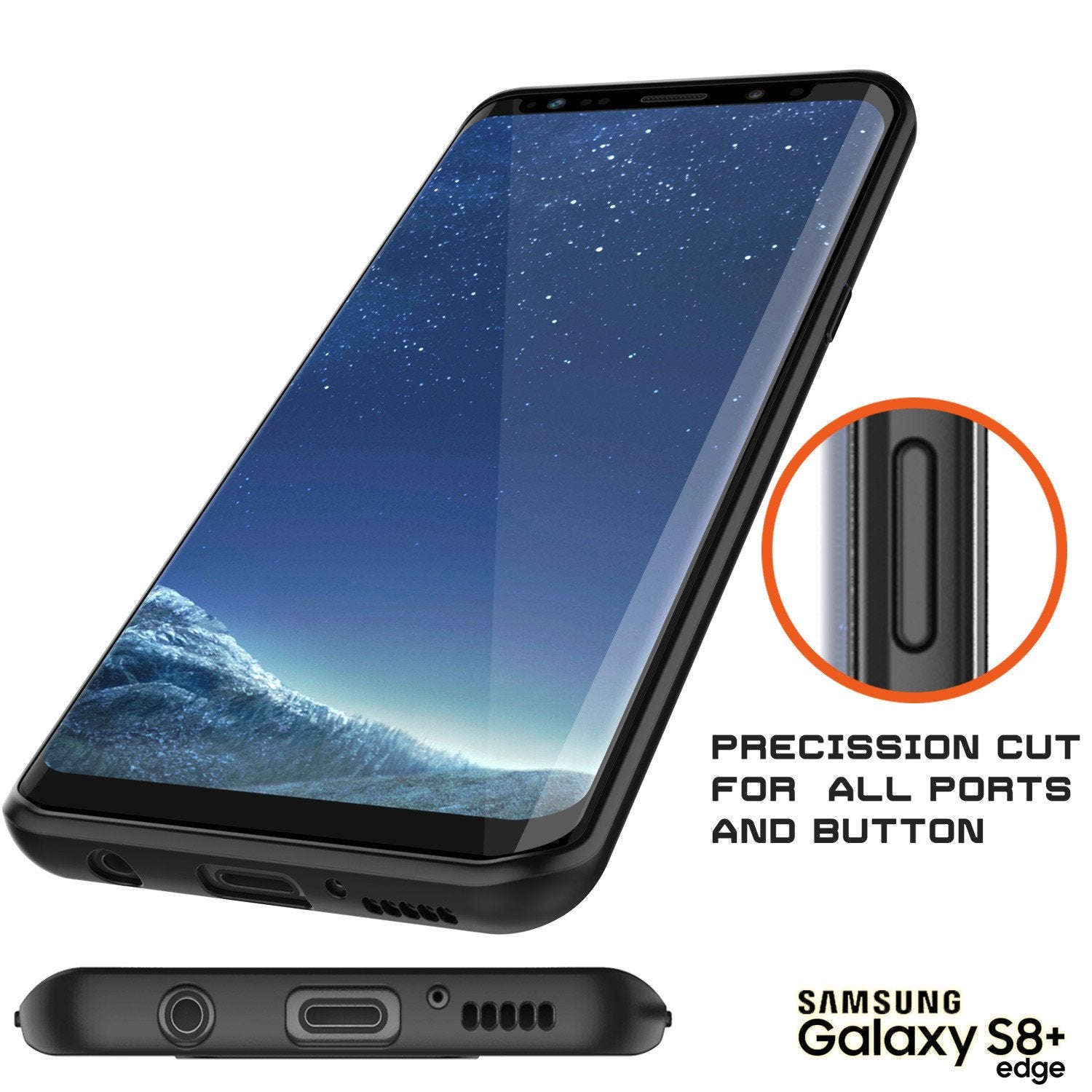 Capa Galaxy S8 Plus, Punkcase [Série MÁSCARA] [PRETO] Capa Híbrida de Corpo Inteiro de Dupla Camada de TPU com Protetor de Tela PUNKSHIELD Protetor.
