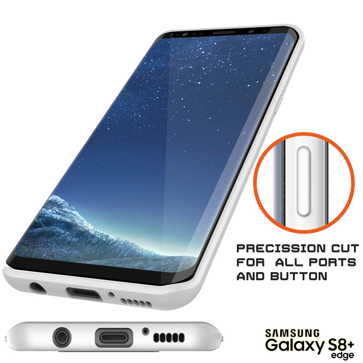 Capa Galaxy S8 Plus, Punkcase [Série MÁSCARA] [BRANCO] Cobertura híbrida de corpo inteiro de duas camadas de TPU com protetor de tela PUNKSHIELD protetor.