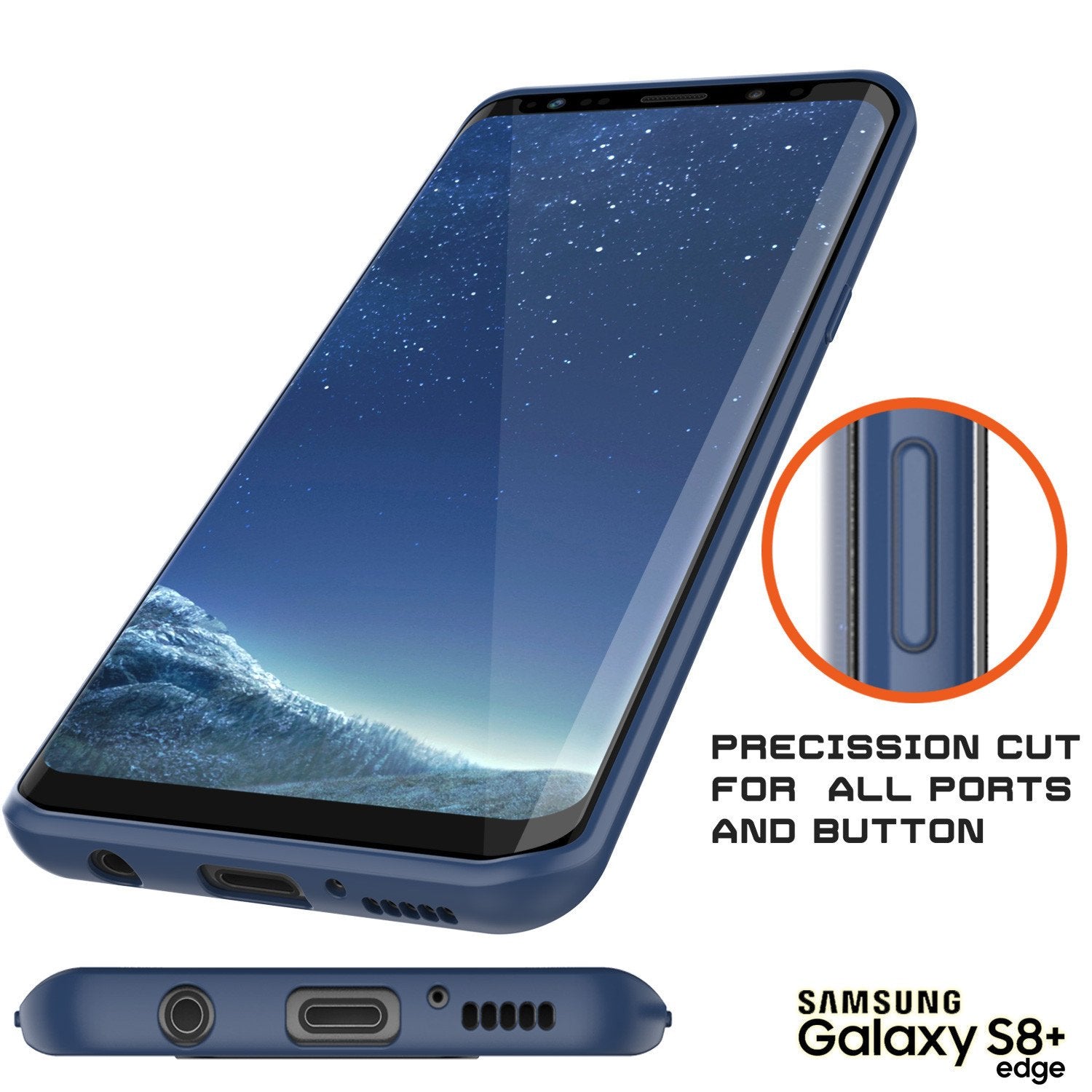 Capa Galaxy S8 Plus, Punkcase [Série MÁSCARA] [MARINHO] Cobertura híbrida de corpo inteiro de camada dupla TPU com protetor de tela PUNKSHIELD protetor.