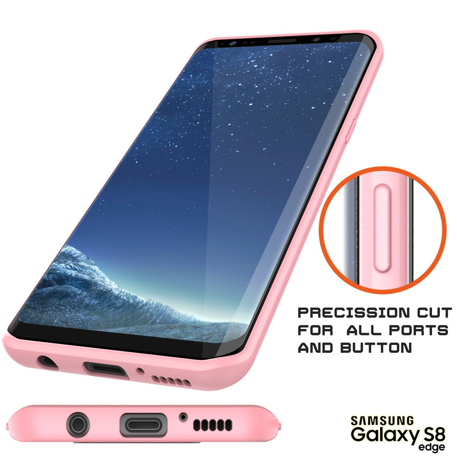 Capa Galaxy S8, Punkcase [Série MÁSCARA] [ROSA] Capa Híbrida de Dupla Camada TPU de Corpo Inteiro com Protetor de Tela PUNKSHIELD Protetor.