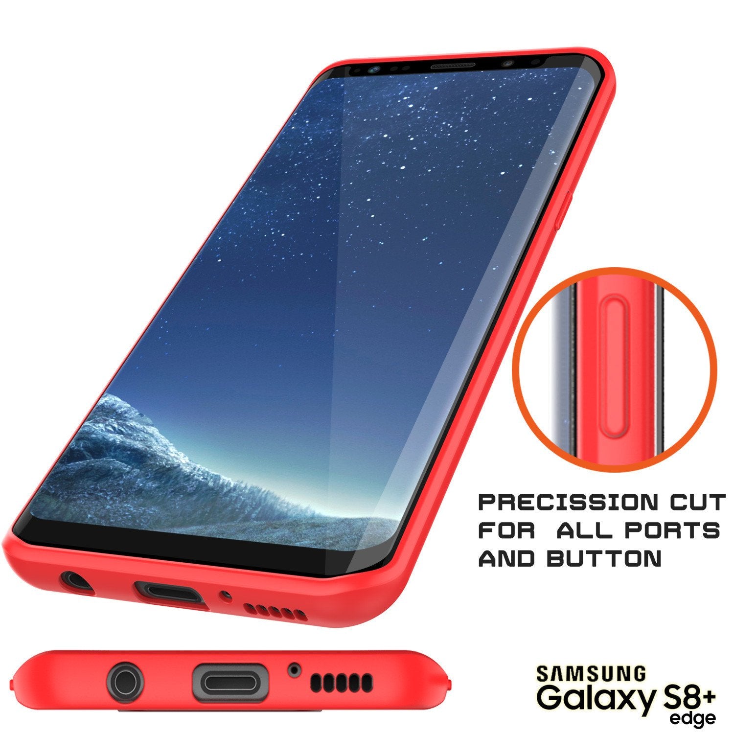 Capa Galaxy S8 Plus, Punkcase [Série MÁSCARA] [VERMELHO] Capa Híbrida de Dupla Camada em TPU com Proteção Completa do Corpo e Protetor de Tela PUNKSHIELD Protetor.