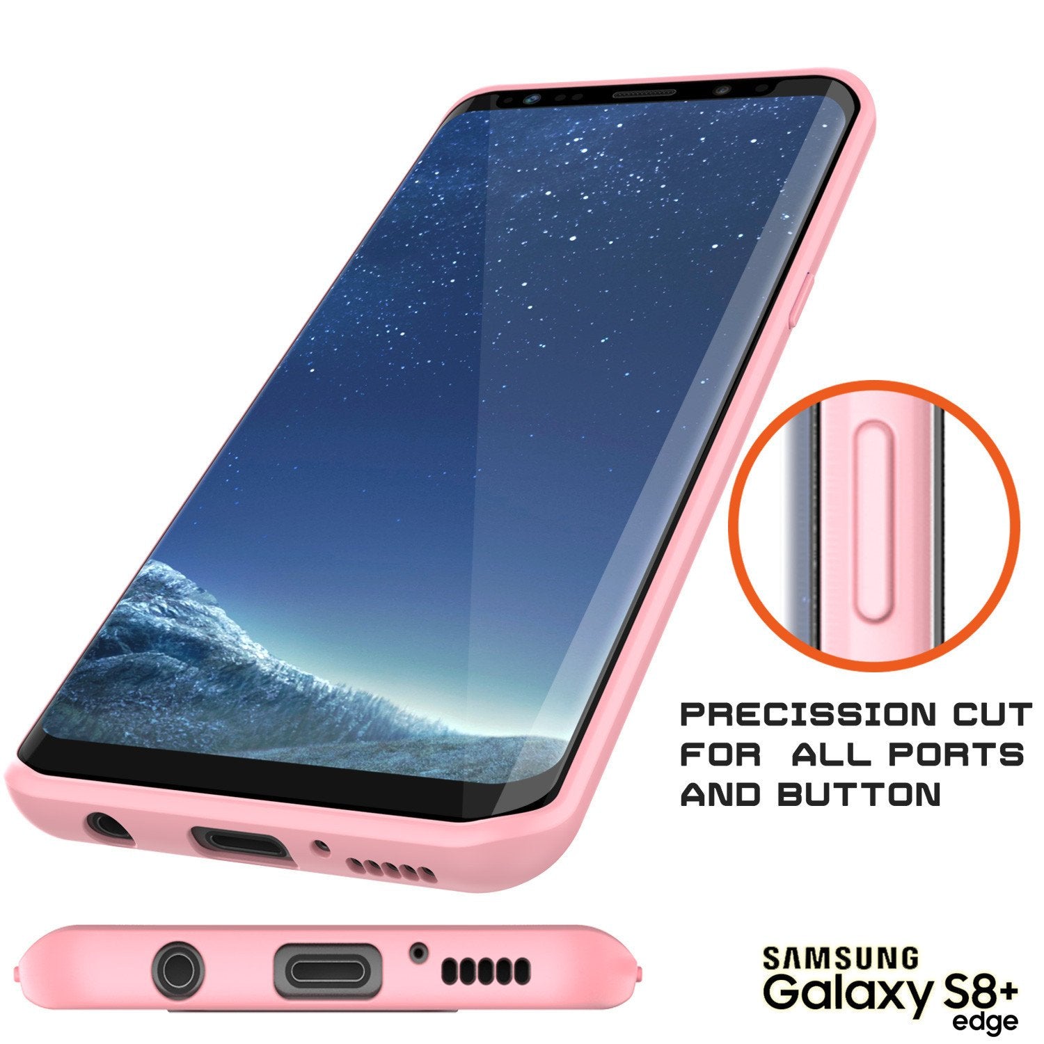 Capa Galaxy S8 Plus, Punkcase [Série MÁSCARA] [ROSADA] Cobertura Híbrida de Dupla Camada TPU Corpo Inteiro com Protetor de Tela PUNKSHIELD Protetor.