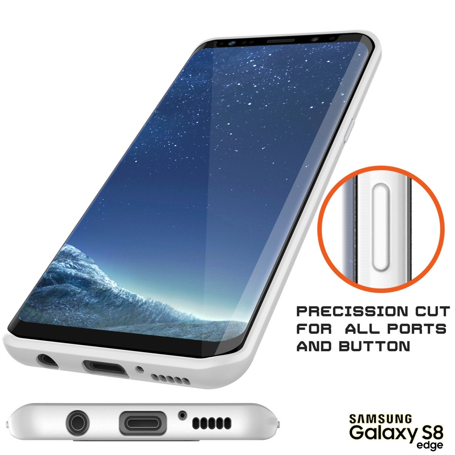 Capa Galaxy S8, Punkcase [Série MÁSCARA] [BRANCO] Capa híbrida de corpo inteiro de camada dupla TPU com protetor de tela PUNKSHIELD protetor.