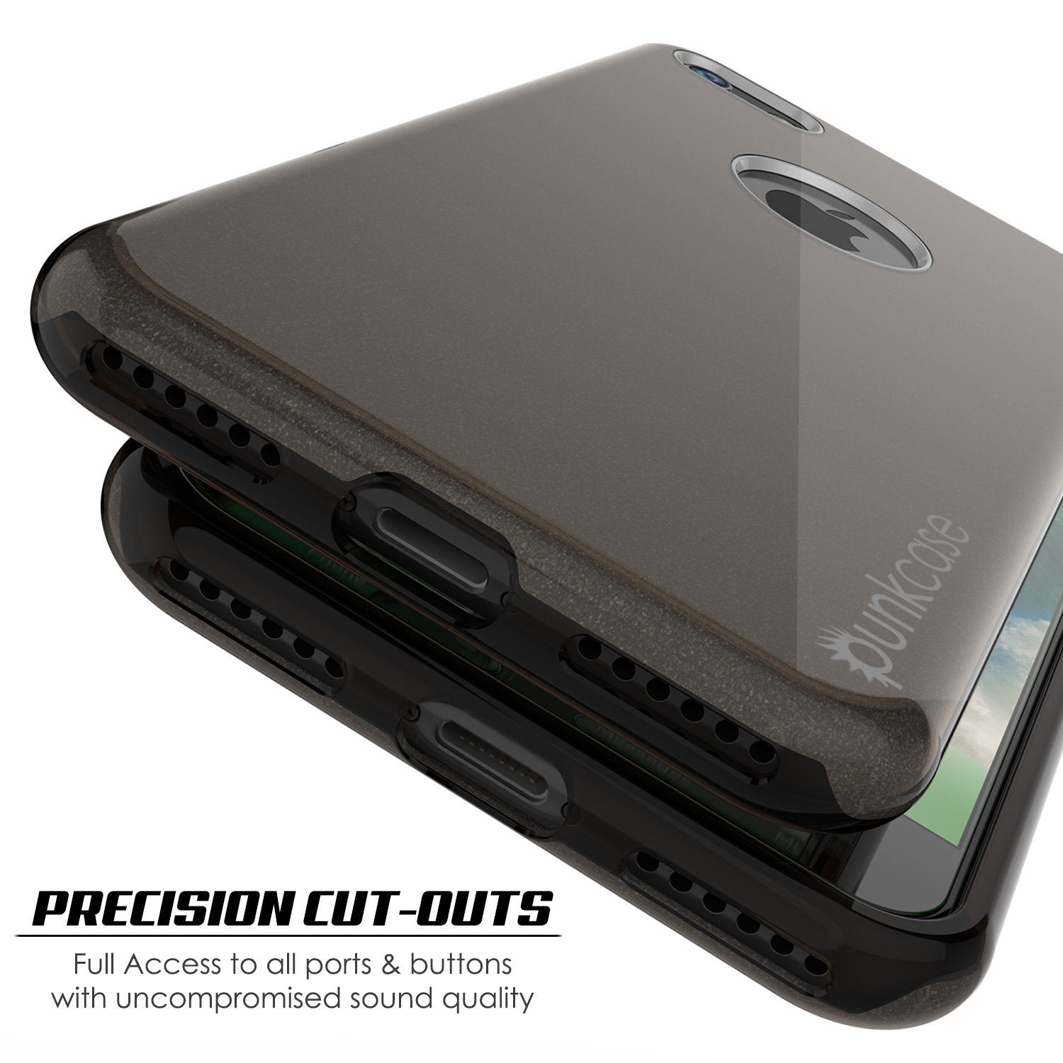 iPhone SE (4.7") Case, Punkcase Galactic 2.0 Series Ultra Slim Protective Armor TPU Cover [Black/Grey] (Color in image: red)