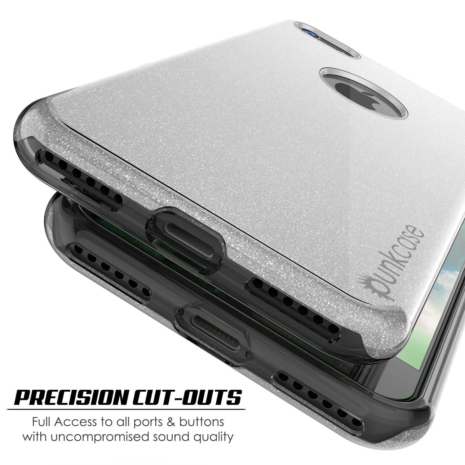 iPhone 8 Case, Punkcase Galactic 2.0 Series Ultra Slim Protective Armor TPU Cover [Silver] (Color in image: red)