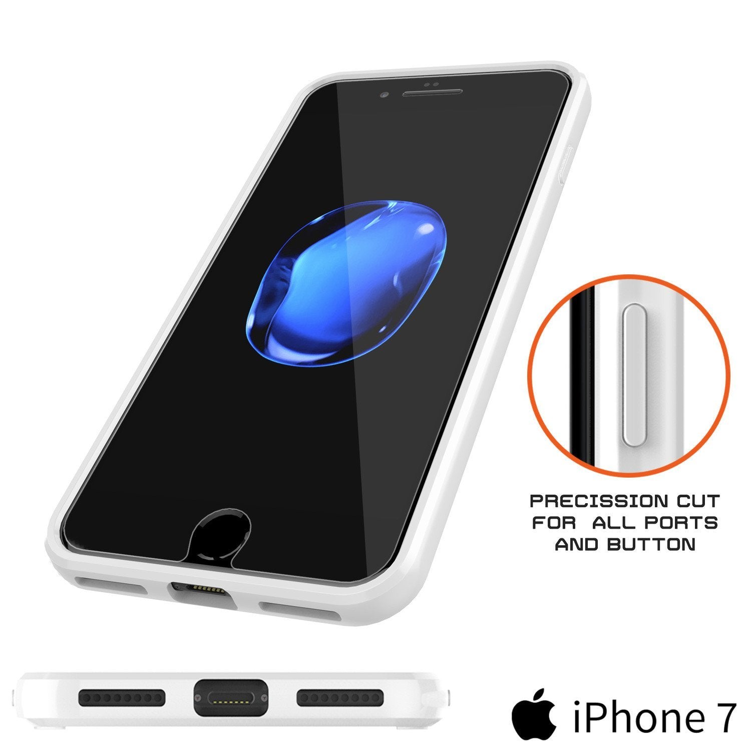 iPhone 7 Case Punkcase® LUCID 2.0 White Series w/ PUNK SHIELD Screen Protector | Ultra Fit (Color in image: black)