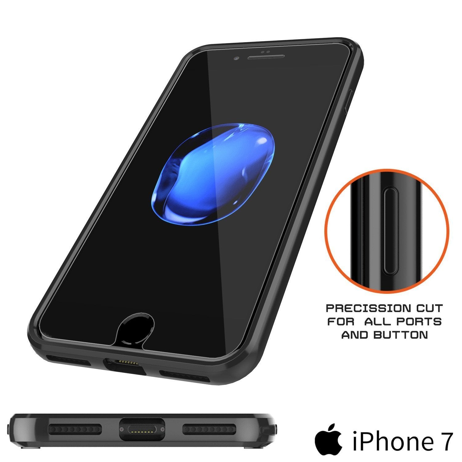 Capinha de Armadura Apple iPhone 8 Punkcase Série Lucid-2.0 de Encaixe Compacto [Preto]