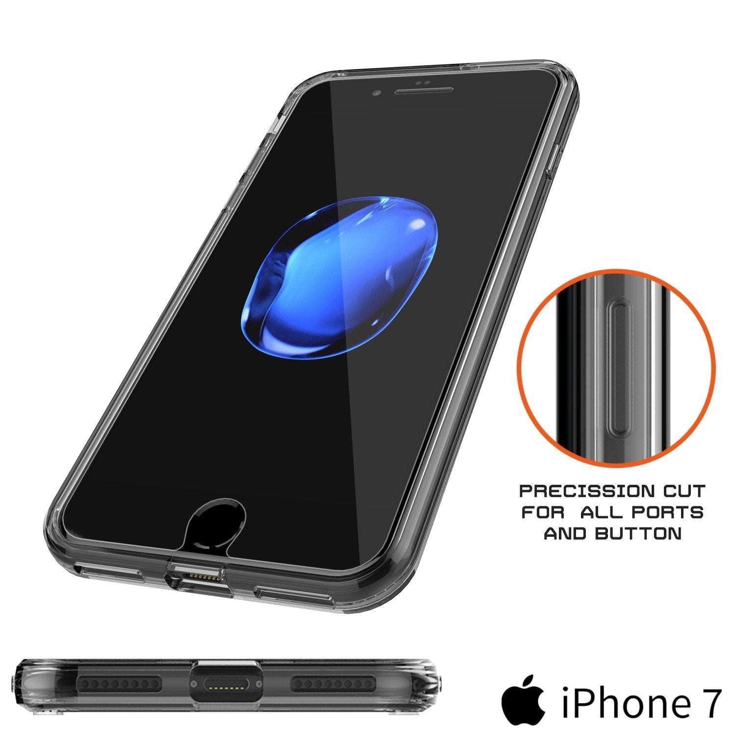 Capinha de Armadura Apple iPhone 8 Punkcase Série Lucid-2.0 de Encaixe Compacto [Cristal Preto]