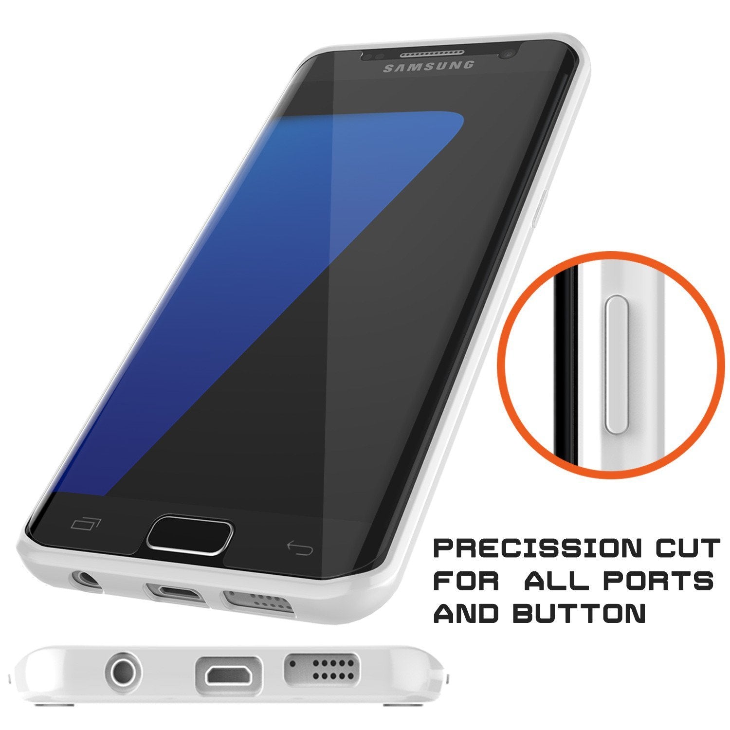 S7 Edge Case Punkcase® LUCID 2.0 White Series w/ PUNK SHIELD Screen Protector | Ultra Fit (Color in image: black)