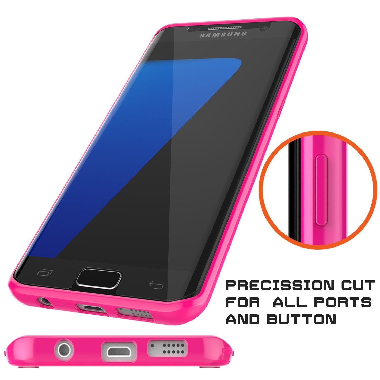 S7 Edge Case Punkcase® LUCID 2.0 Pink Series w/ PUNK SHIELD Screen Protector | Ultra Fit (Color in image: black)