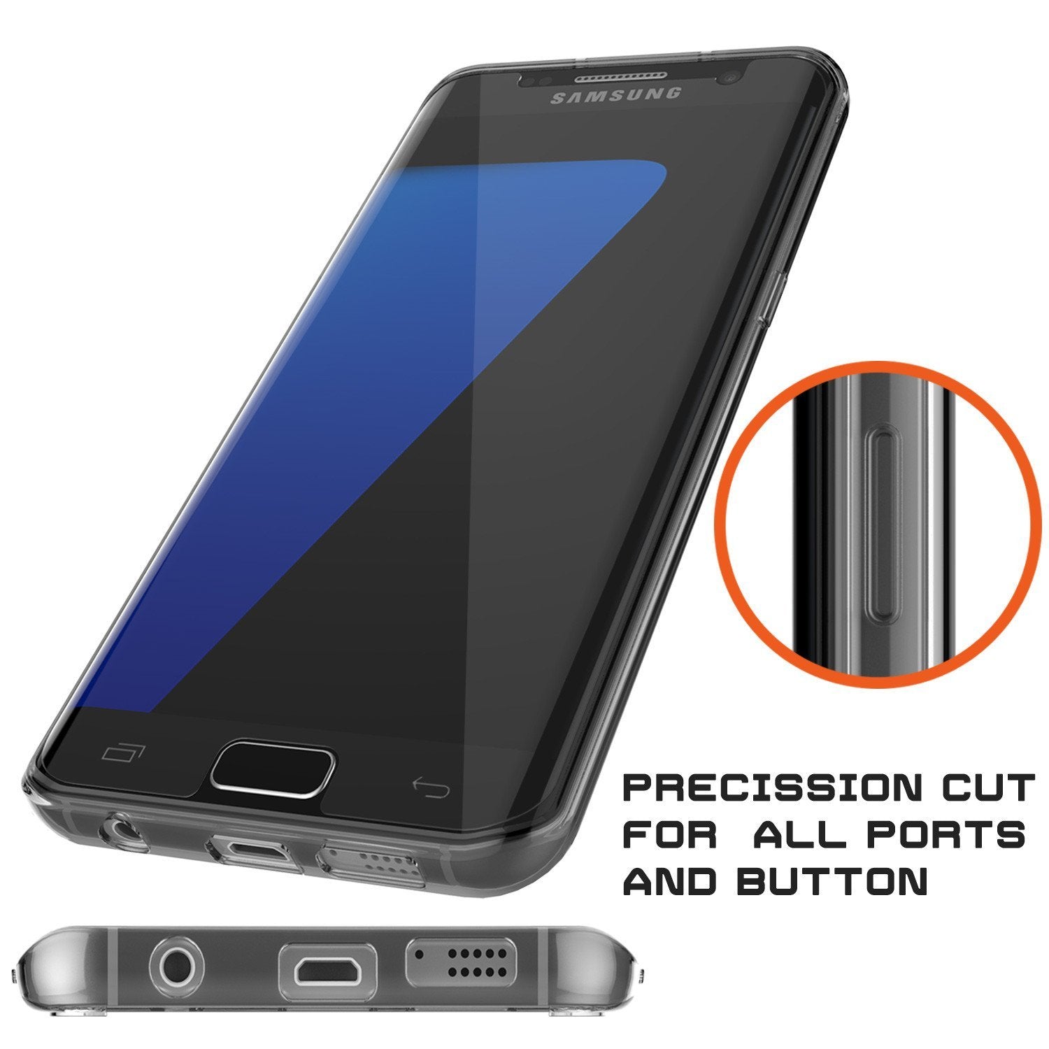 S7 Edge Case Punkcase® LUCID 2.0 Crystal Black Series w/ PUNK SHIELD Screen Protector | Ultra Fit (Color in image: purple)