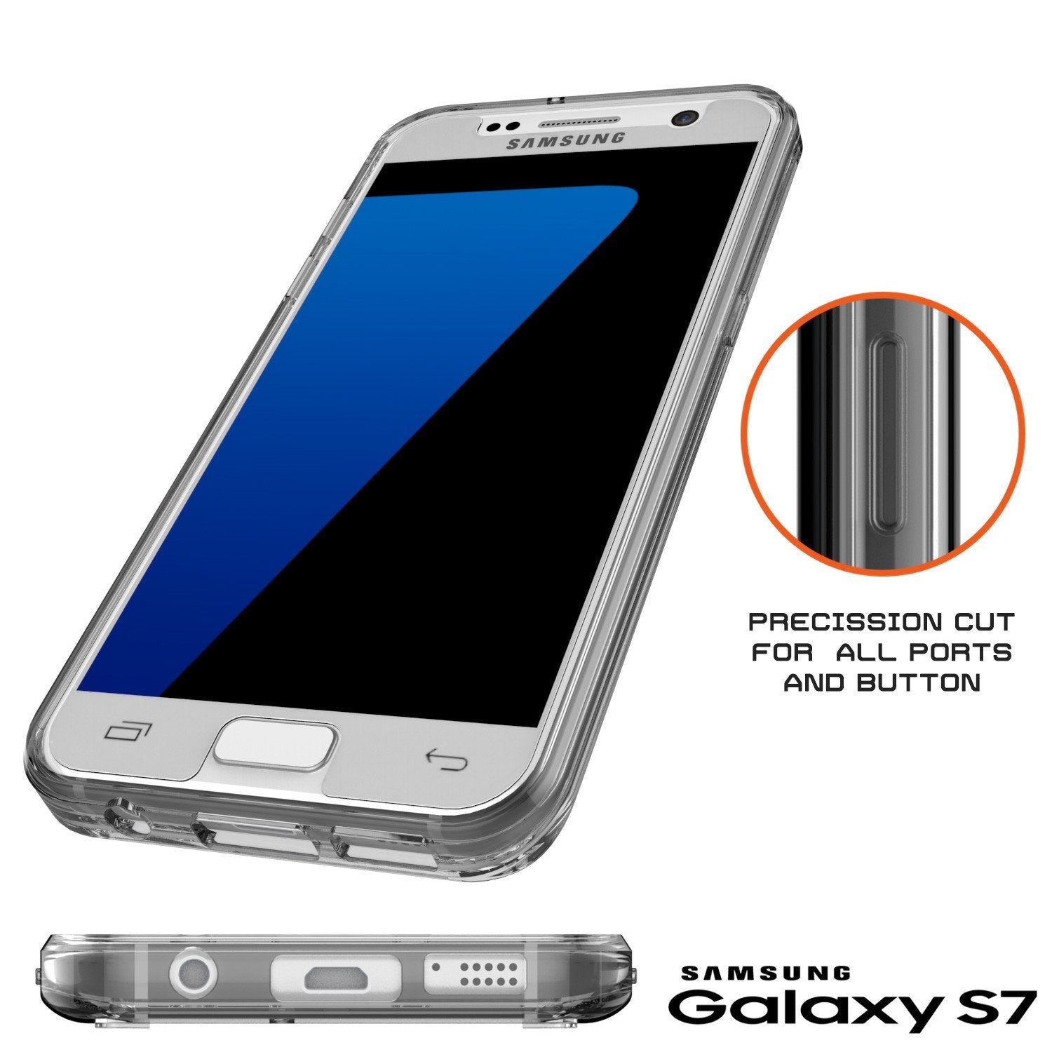 S7 Case Punkcase® LUCID 2.0 Crystal Black Series w/ PUNK SHIELD Glass Screen Protector | Ultra Fit (Color in image: teal)