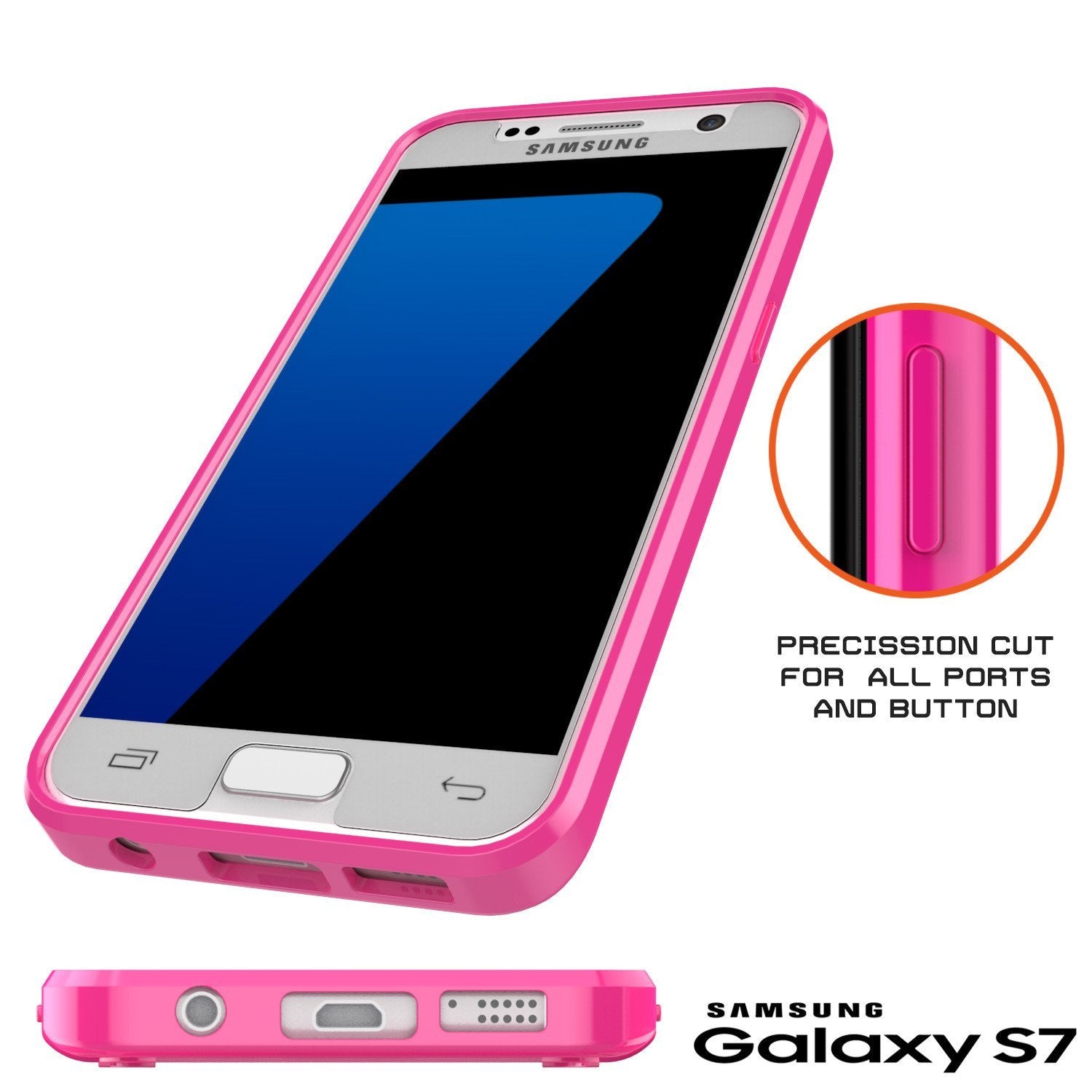 S7 Case Punkcase® LUCID 2.0 Pink Series w/ PUNK SHIELD Glass Screen Protector | Ultra Fit (Color in image: black)