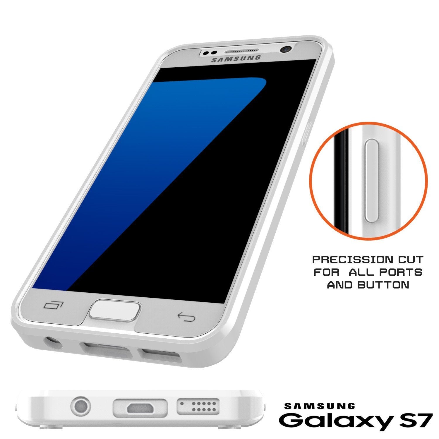 S7 Case Punkcase® LUCID 2.0 White Series w/ PUNK SHIELD Glass Screen Protector | Ultra Fit (Color in image: black)